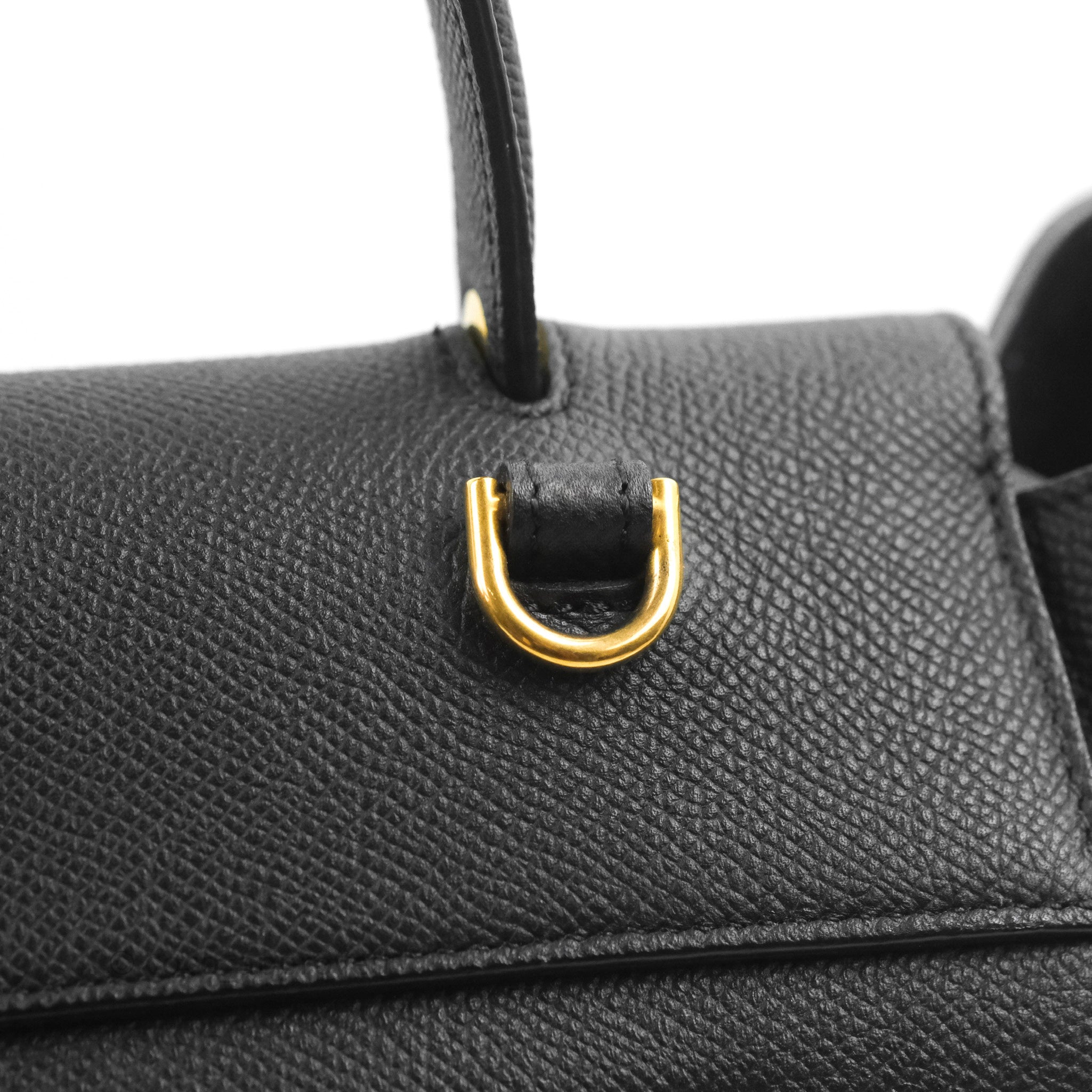 Celine Mini Belt Bag in Black Grained Calfskin with Gold Hardware - Perfect for Everyday Use, Travel & Fashion Accessories