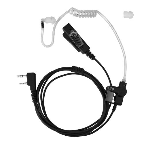 Banshee 2 Pin Acoustic Tube Earpiece Headset with Microphone - Compatible with Kenwood TK-3202, TK-3202K, TK-3202L, TK-3206, TK-3207, KHS8BL - Ideal for Security, Construction & Industrial Communication