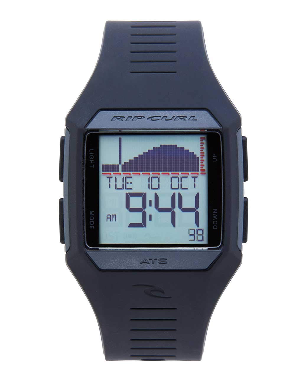 Rip Curl Rifles Midsize Tide Watch - Black Waterproof Surf Watch for Men & Women | Perfect for Surfing, Swimming & Beach Activities