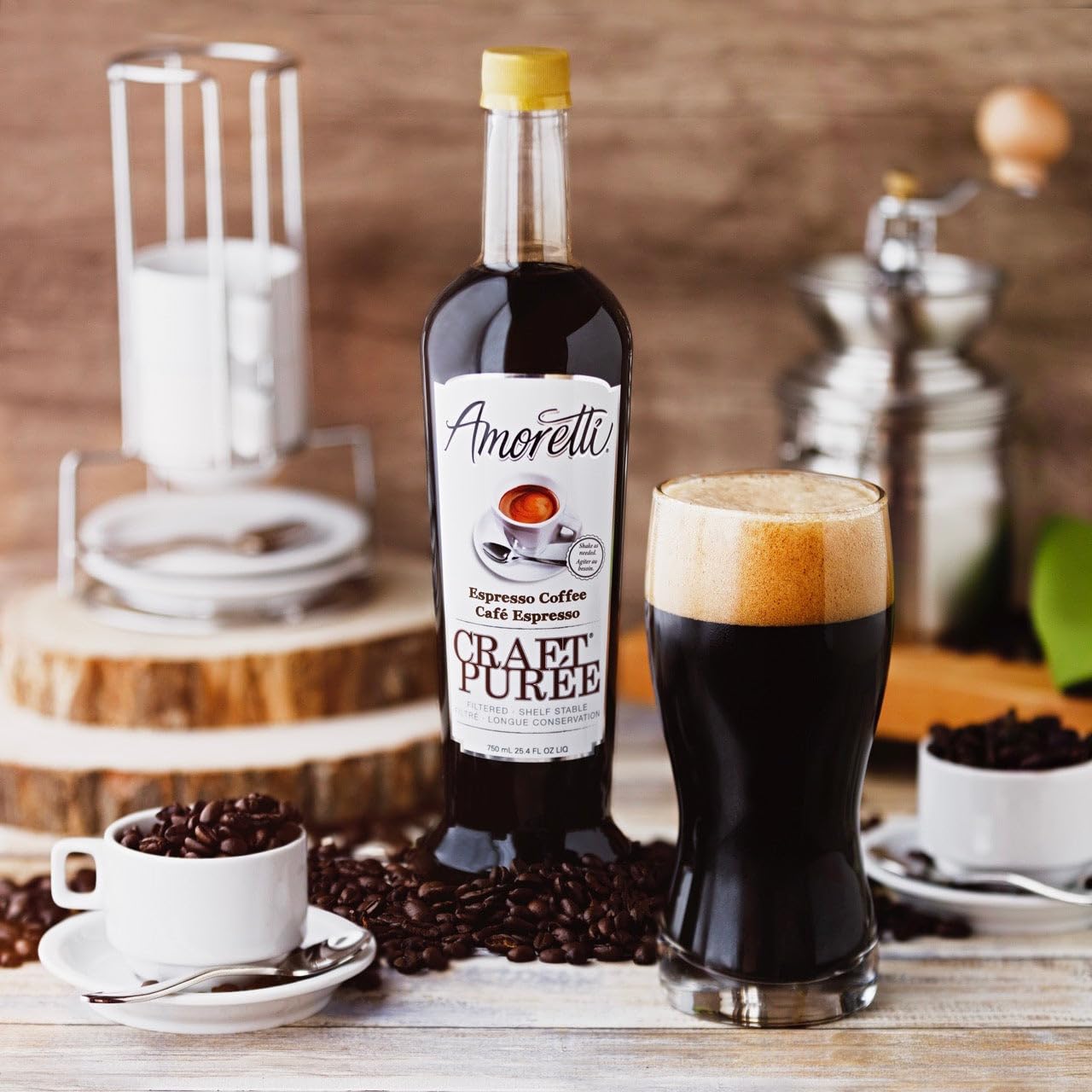 Amoretti Craft Puree - Espresso Coffee Flavor, 9 lb (4.08 kg) - Premium Coffee Concentrate for Baking, Cocktails & Specialty Drinks
