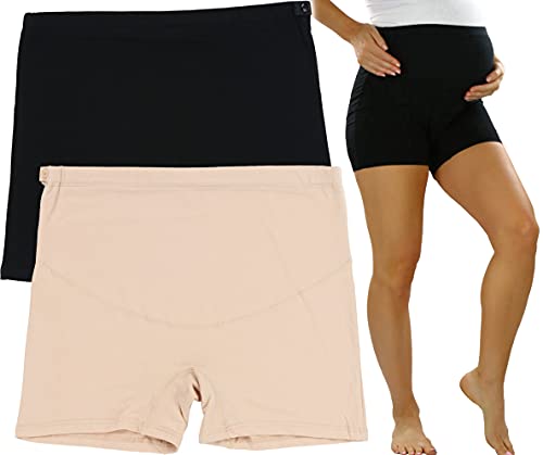 2 Pack: Black & Beige Shorts W/ Button Side
