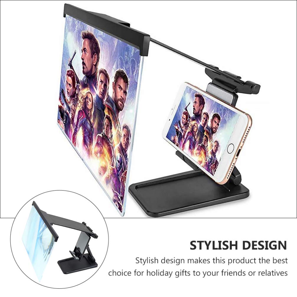 3D Phone Screen Magnifier Stand with Acrylic Lens - 20x Magnification for Smartphones & Tablets | Perfect for Watching Movies, Reading & Gaming Hands-Free