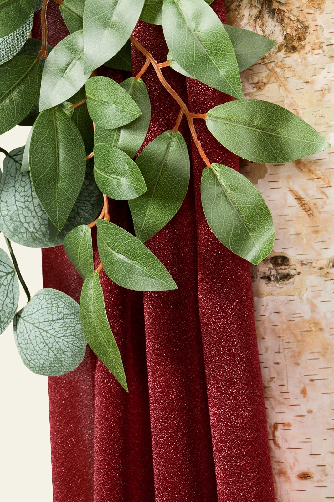 Ponatia Burgundy Wedding Arch Flowers Kit - 3 Pack with 26Ft Shiny Fabric for Ceremony & Reception Backdrop (Burgundy & Blush) | Artificial Floral Arrangement for Wedding Decor, Party Decoration, and Photo Booth Background