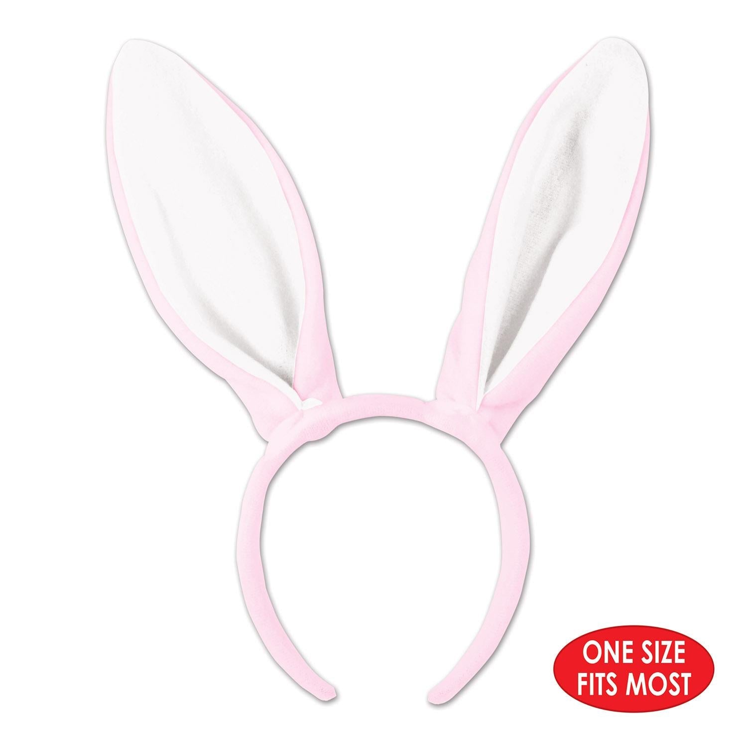 12 Pack Soft Touch Bunny Ears for Easter - Pink & White Bunny Headbands for Kids & Adults - Perfect for Easter Parties, Egg Hunts & Spring Celebrations