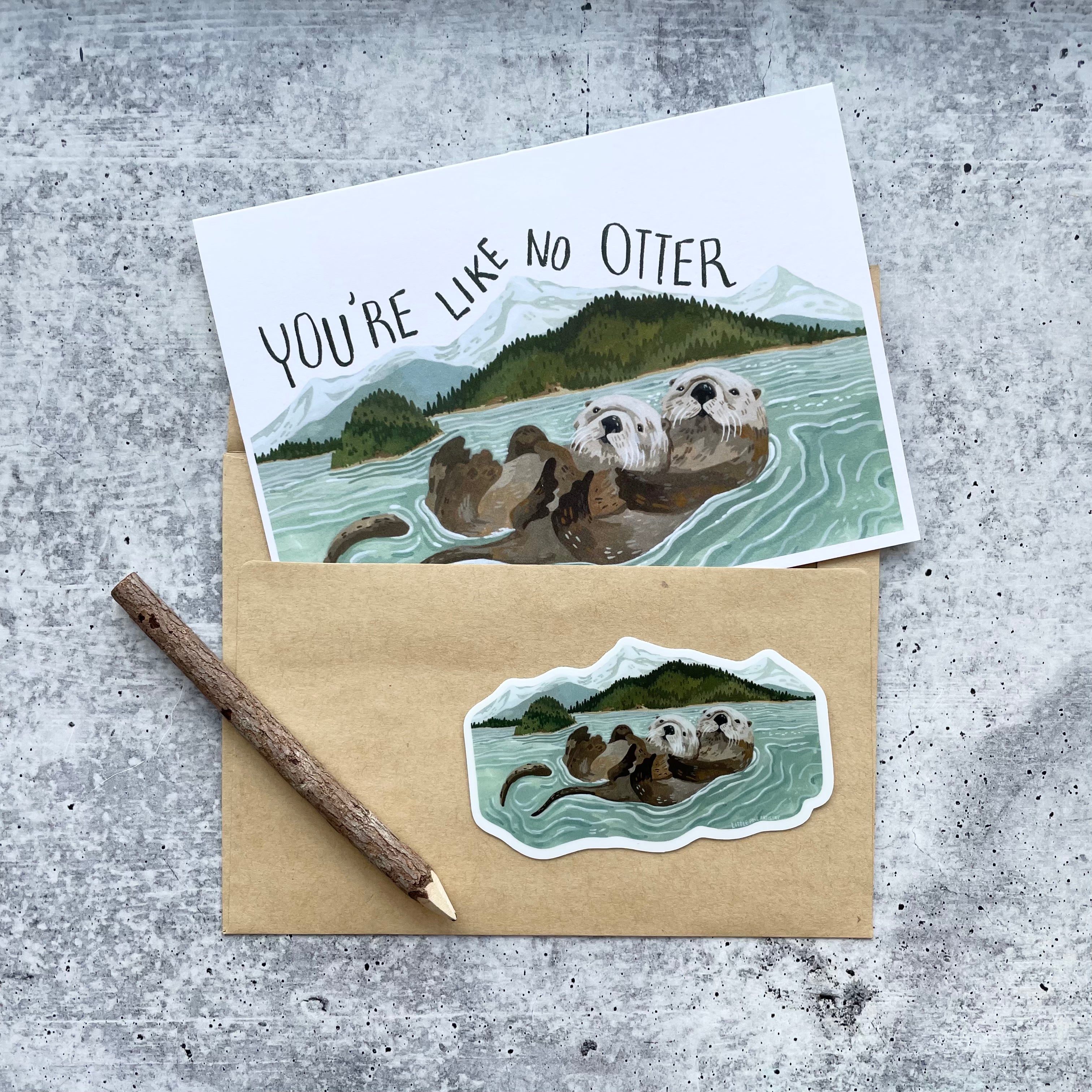 Cute Island Otters Vinyl Stickers - Waterproof & Durable for Laptops, Water Bottles, and Journals - Perfect for DIY Crafts and Gifts