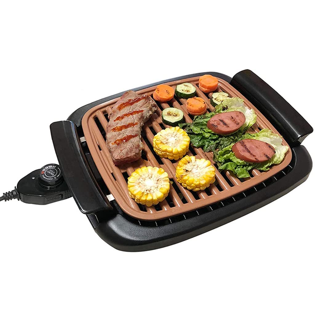 WYBFZTT-188 Electric Indoor Grill - Non-Stick BBQ Grill with Low Smoke for Home Kitchen - Perfect for Family Gatherings, Parties & Healthy Cooking