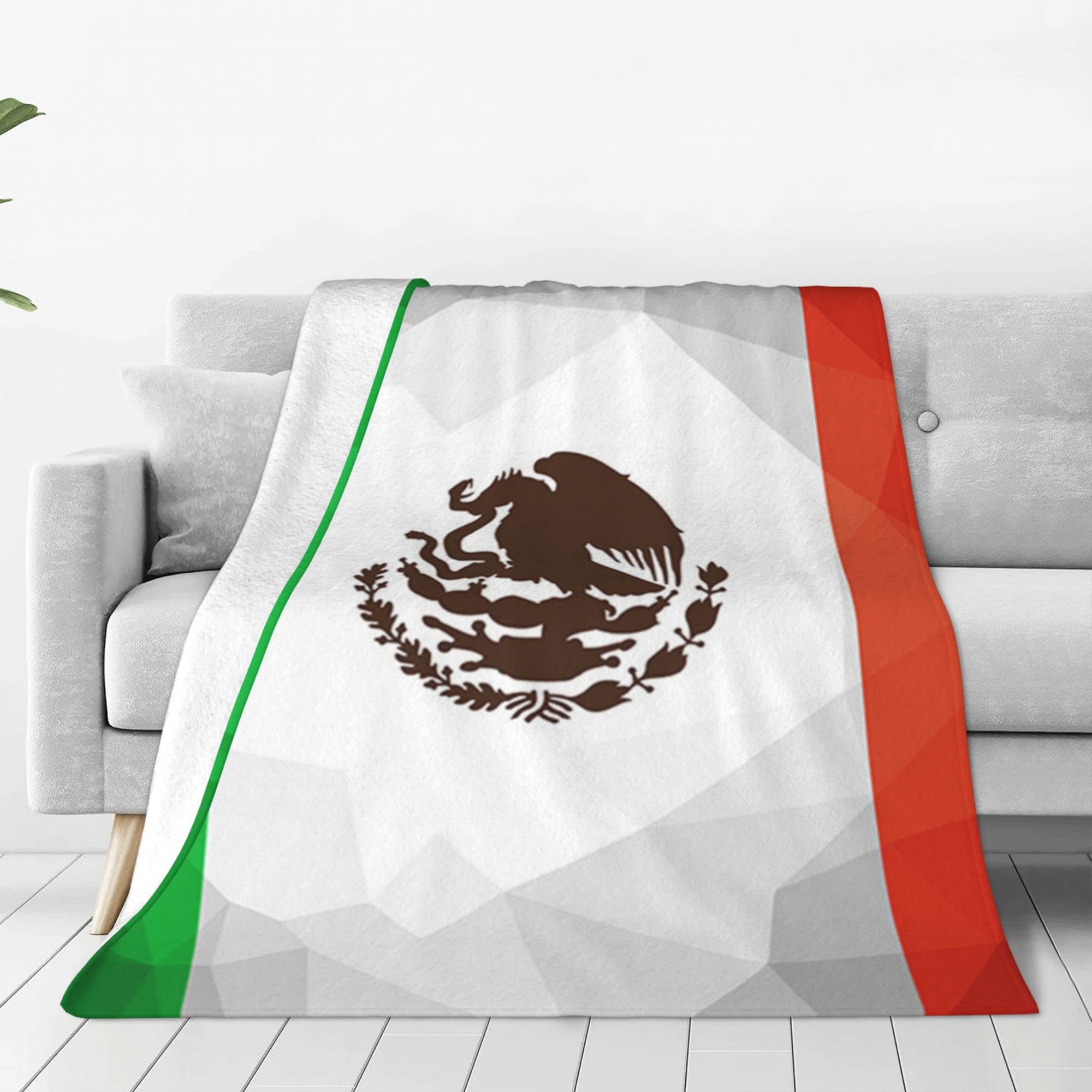 Mexico Flag Soft Fleece Blanket - Breathable Summer Throw for Men & Women - Queen/King Size Cozy Blanket for Couch, Bed, Sofa - Perfect for Home Decor, Dorm Room, Parties & Holidays