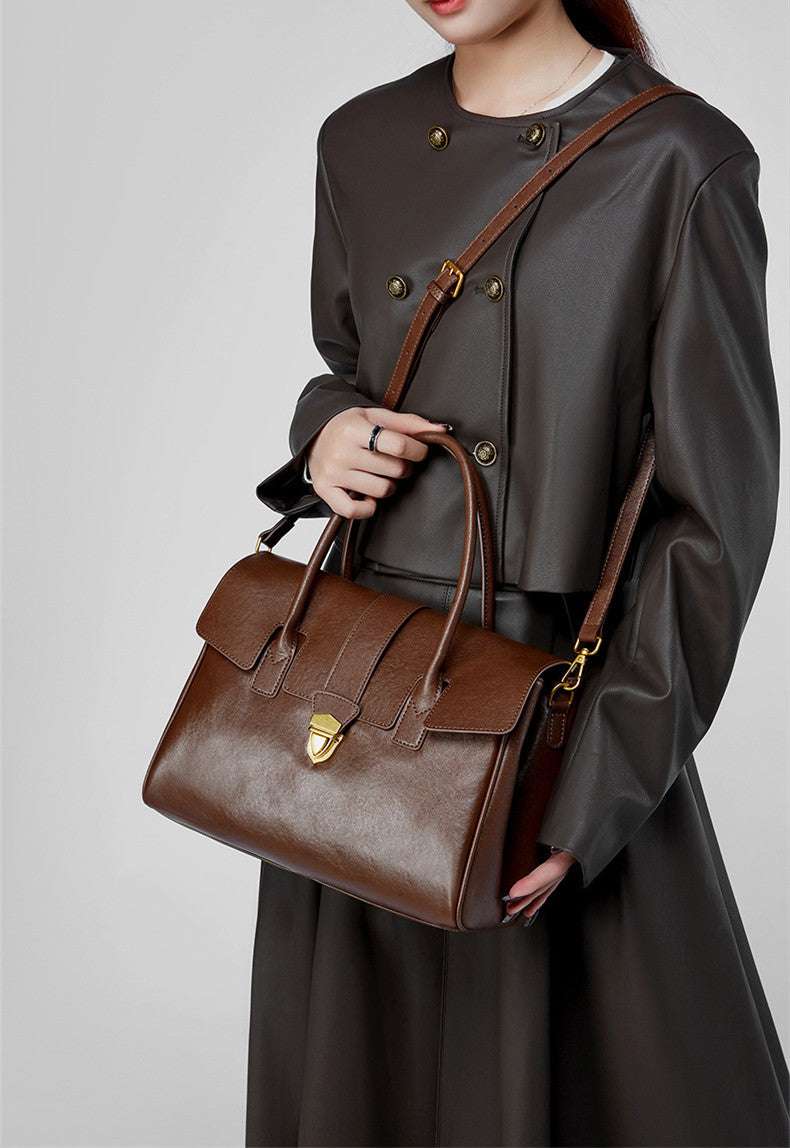 Multi-Functional Leather Commuter Bag for Men & Women - Waterproof Laptop Backpack with USB Charging Port - Perfect for Work, Travel & Daily Use