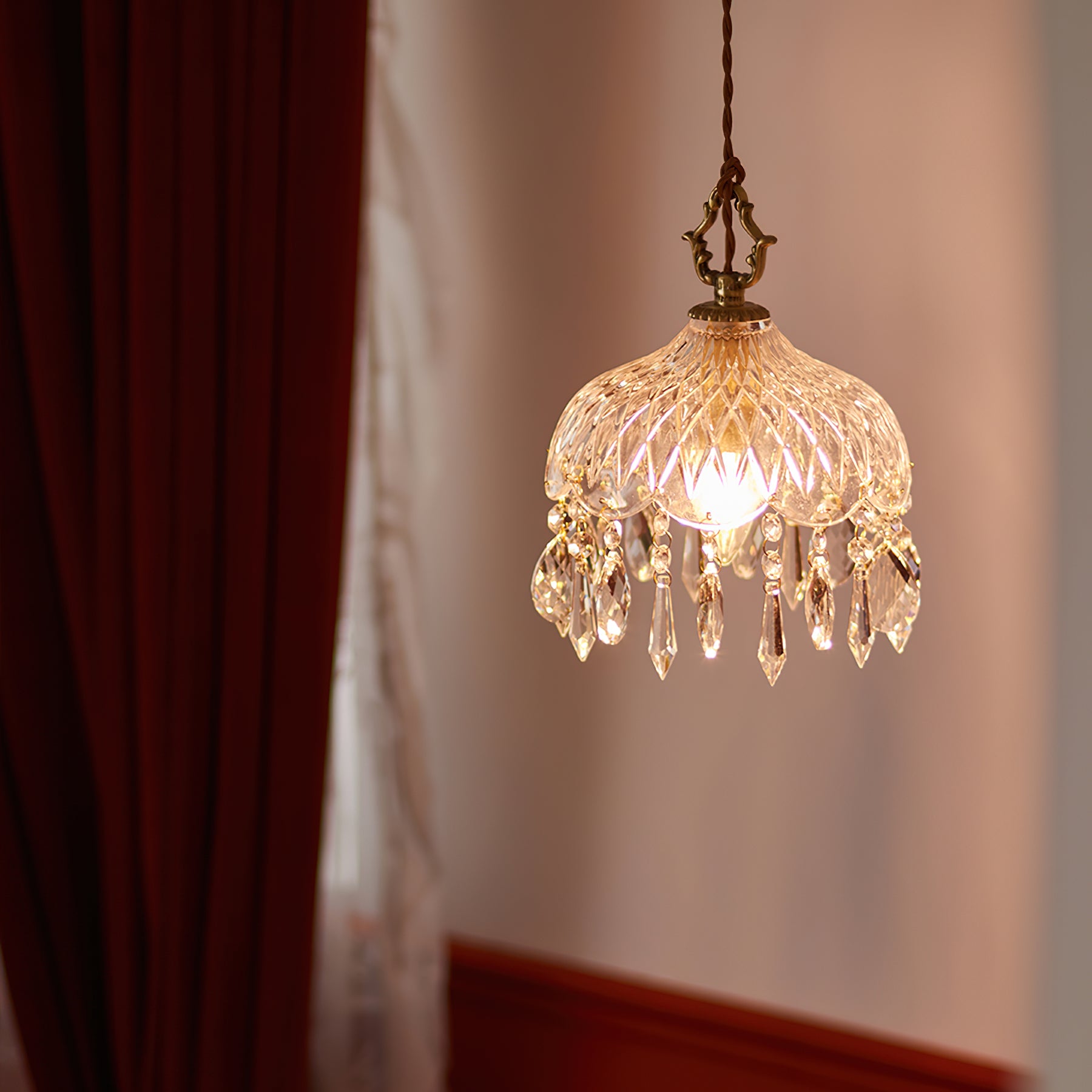 Crystal Haba Pendant Lamp - Modern Glass Ceiling Light Fixture for Dining Room, Kitchen, Living Room & Bedroom Decor