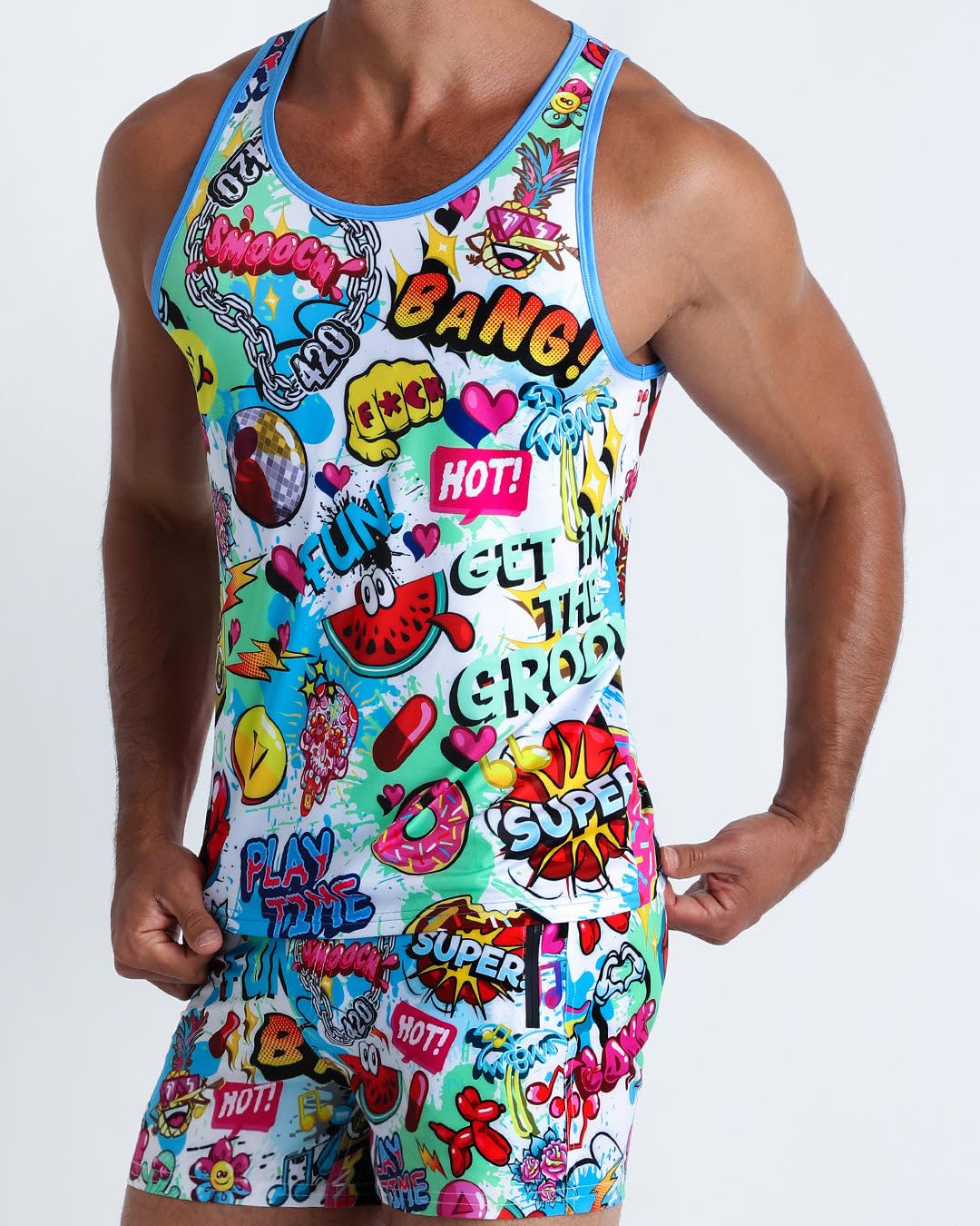 Bang Men's Muscle Tank Top - Sleeveless Workout Shirt for Gym, Fitness & Clubbing - Breathable Athletic Wear for Bodybuilding & Casual Outings
