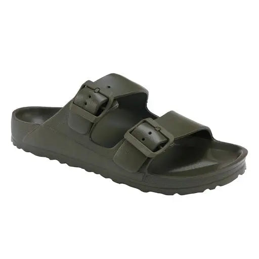 Sundreamer Slides for Women & Men - Comfortable Khaki Summer Sandals - Perfect for Beach, Pool, and Casual Outings