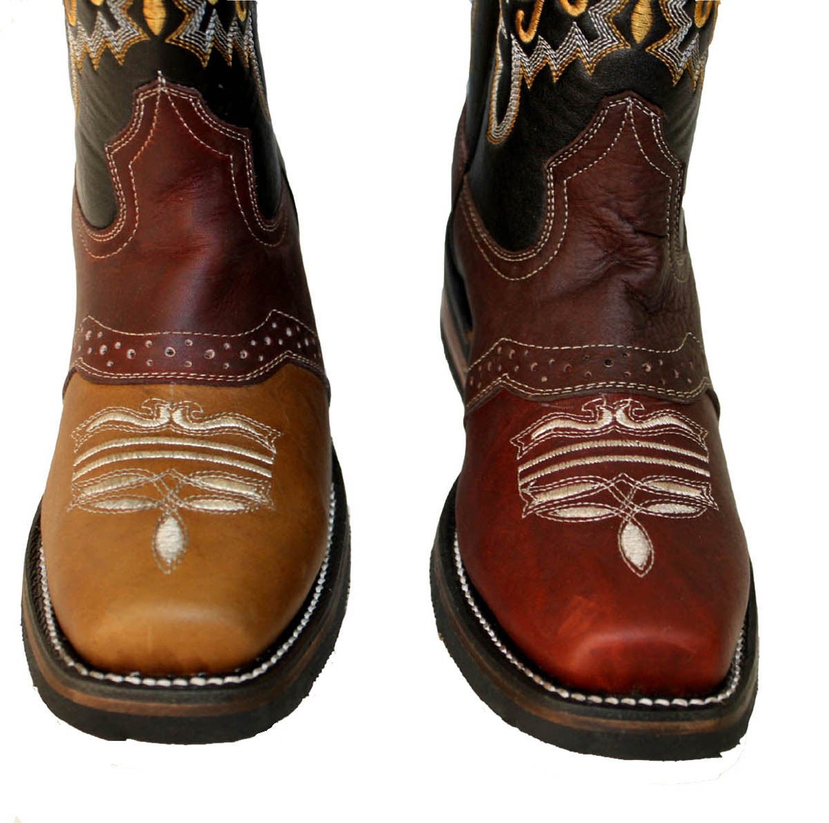 **Genuine Leather Cowboy Boots for Boys & Youth - Western Square Toe Rodeo Boots - Perfect for Rodeo, Ranchers, and Country Style Outfits**