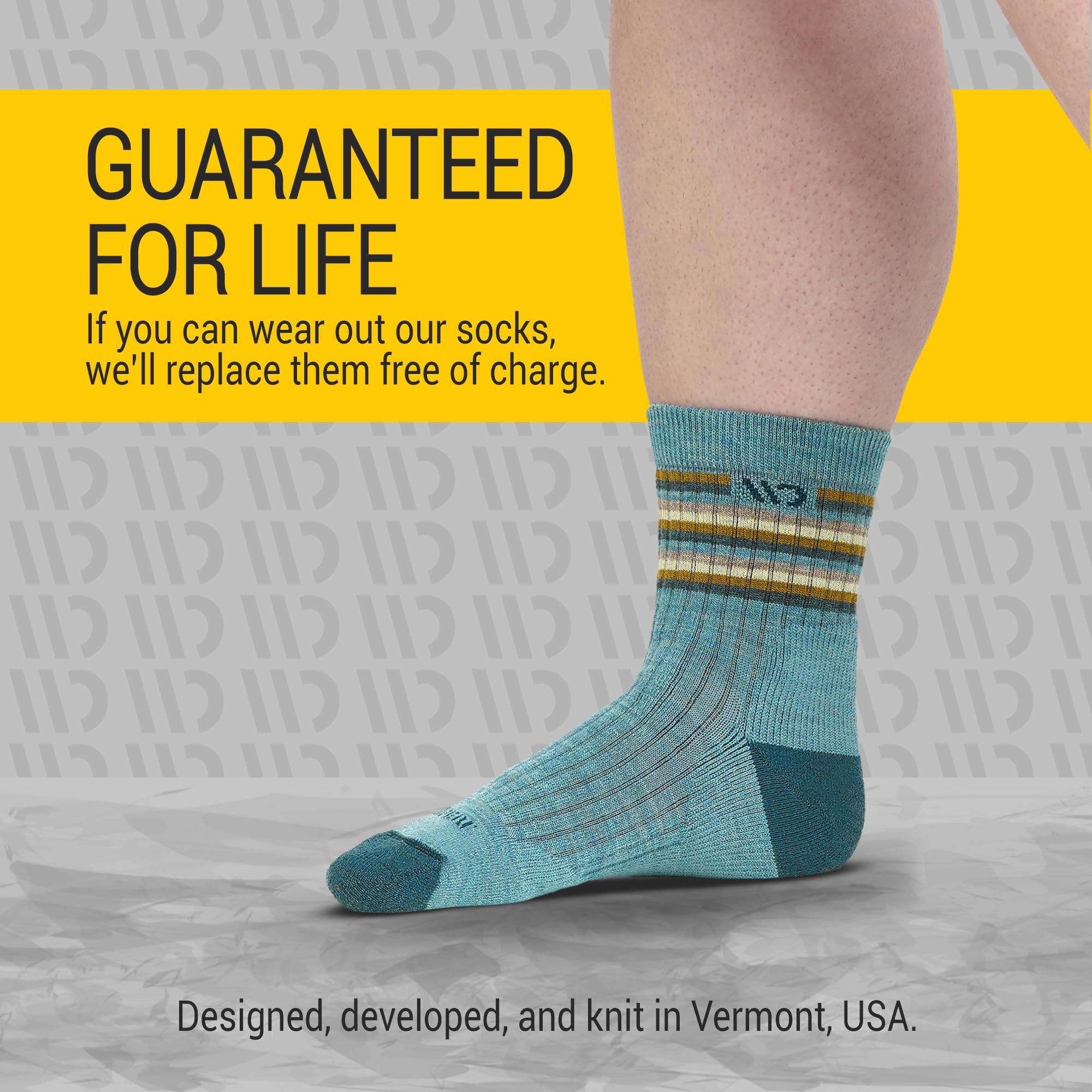 Wide Open Micro Crew Women's Merino Wool Socks - Multi Stripe Everyday Wide Ankle Socks for Wide Feet | Comfortable & Breathable Hiking, Running & Casual Wear Socks