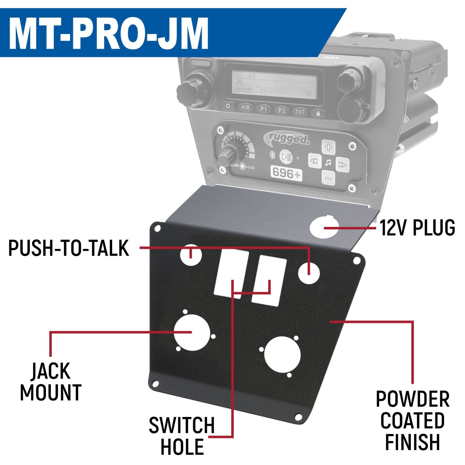 Polaris RZR PRO XP, Turbo R & PRO R Lower Accessory Panel - Dash Mount for Radio & Intercom | Off-Road UTV Accessories for Enhanced Communication & Convenience