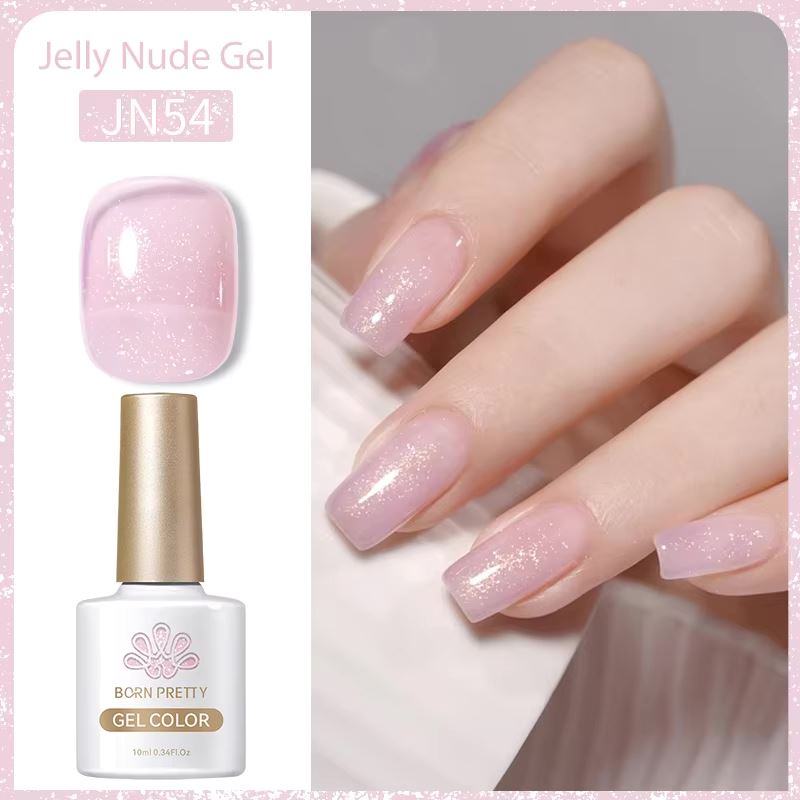 Born Pretty Jelly Nude Gel Polish - Long Lasting Soak Off UV LED Nail Polish for Salon & Home Manicure - Perfect for Weddings, Parties & Everyday Wear