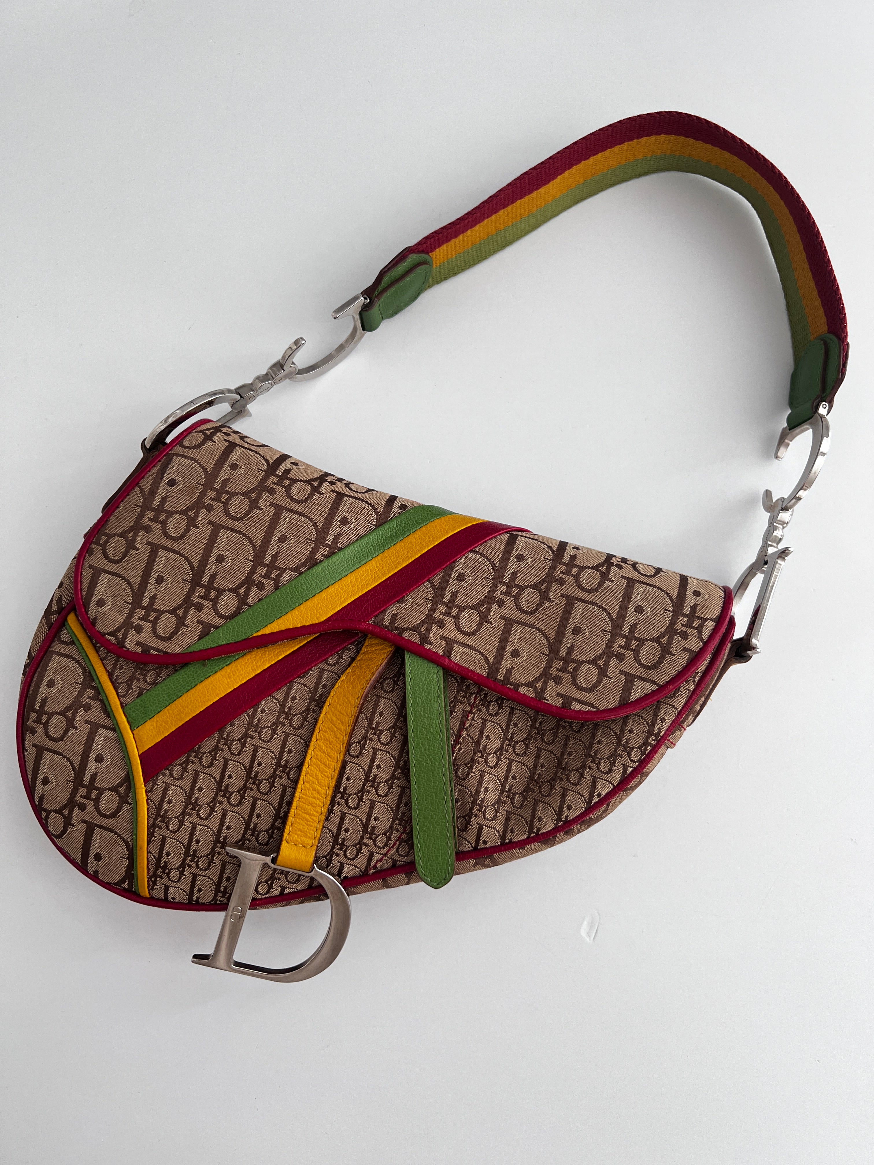 Dior Rasta Saddle Bag - Luxury Designer Handbag for Women | Fashionable Crossbody & Shoulder Bag for Parties, Travel & Everyday Use