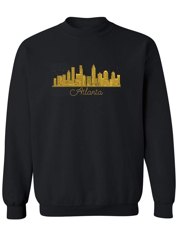 Smartprints Atlanta Yellow Outline Sweatshirt for Women - Cozy Pullover Hoodie with Trendy Graphic Design - Perfect for Casual Outfits, Streetwear Fashion & Fall Layering