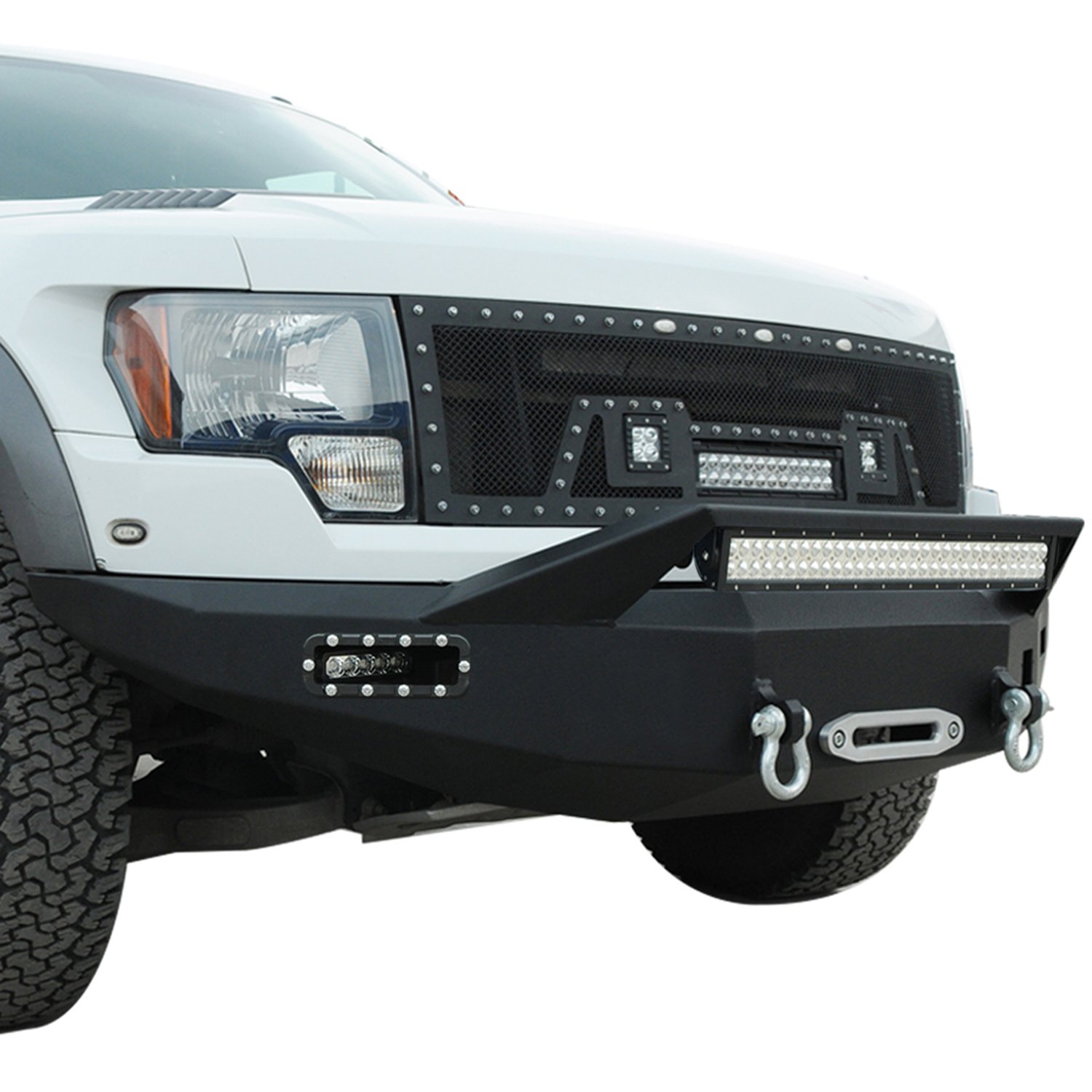 57-0102 Heavy Duty Front LED Winch Bumper for Jeep Wrangler & Off-Road Trucks - Waterproof & Durable Steel Construction - Perfect for Off-Roading, Rock Crawling & Adventure Vehicles