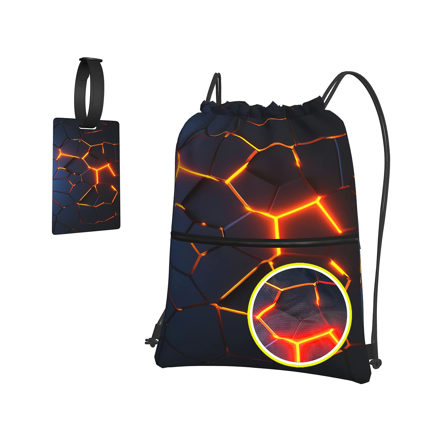 Lyiukz 3D Flash Drawstring Backpack - Waterproof Nylon Gym Sackpack for Men & Women - Double Sided 3D Print Sports Bag - Perfect for Travel, Workout & Outdoor Activities