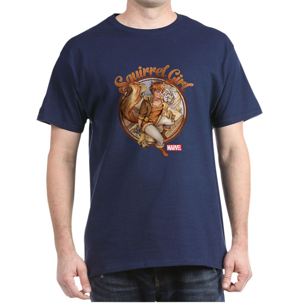 Squirrel Girl Rooftop Graphic T-Shirt - Dark Cotton Tee for Women & Men - Perfect for Comic Fans, Cosplay & Casual Wear