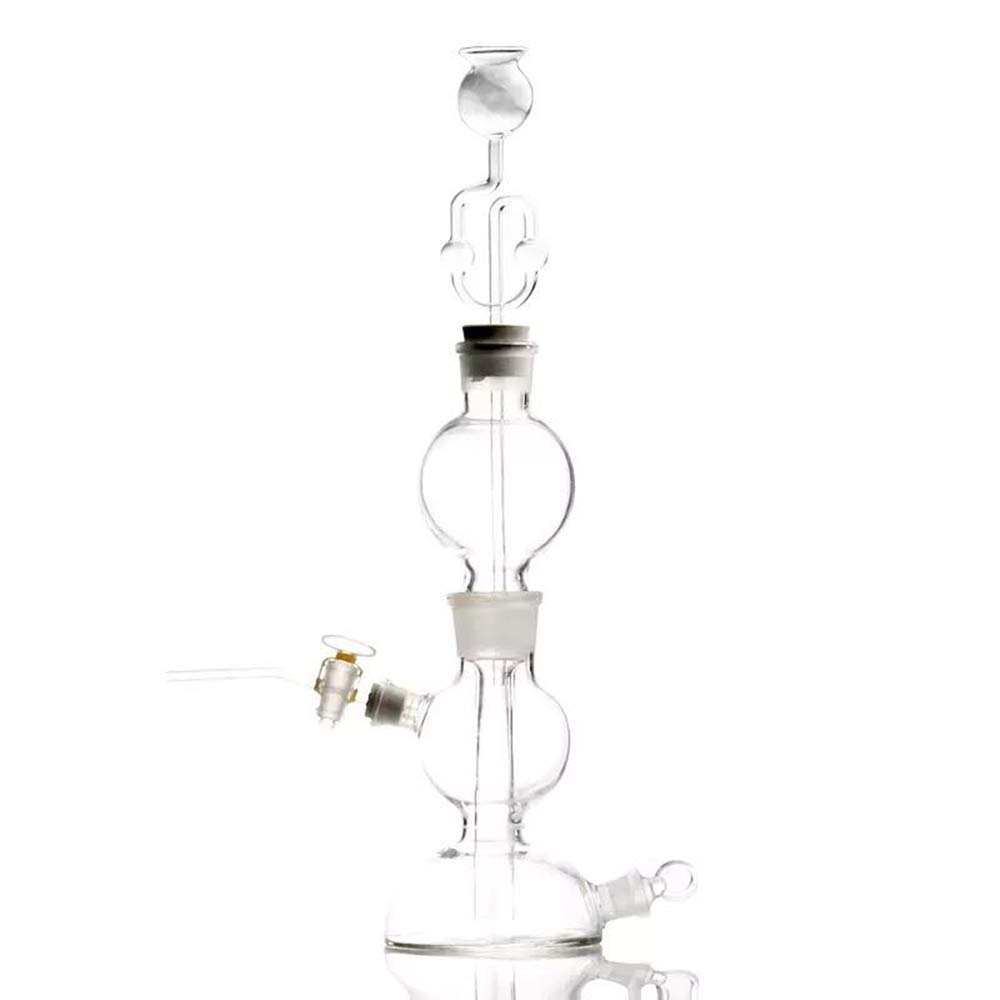 250ml Lab Glass Gas Generator with Safety Funnel & Piston Stopper - Customizable Chemistry Equipment for School Labs & Scientific Experiments