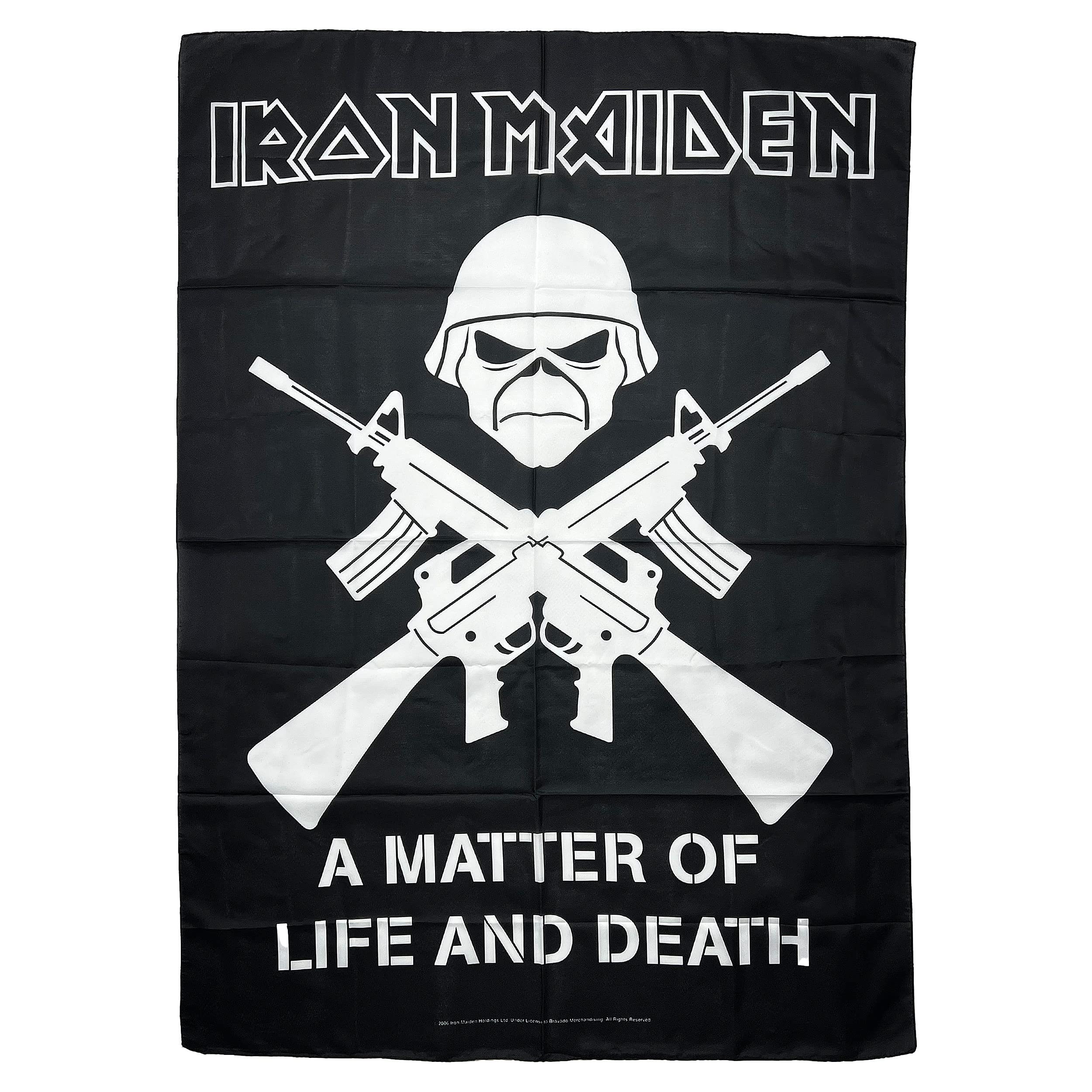 Iron Maiden Black Flag Fabric Poster 30x40 Inches - Heavy Metal Band Wall Art for Bedroom, Living Room & Music Studio Decor