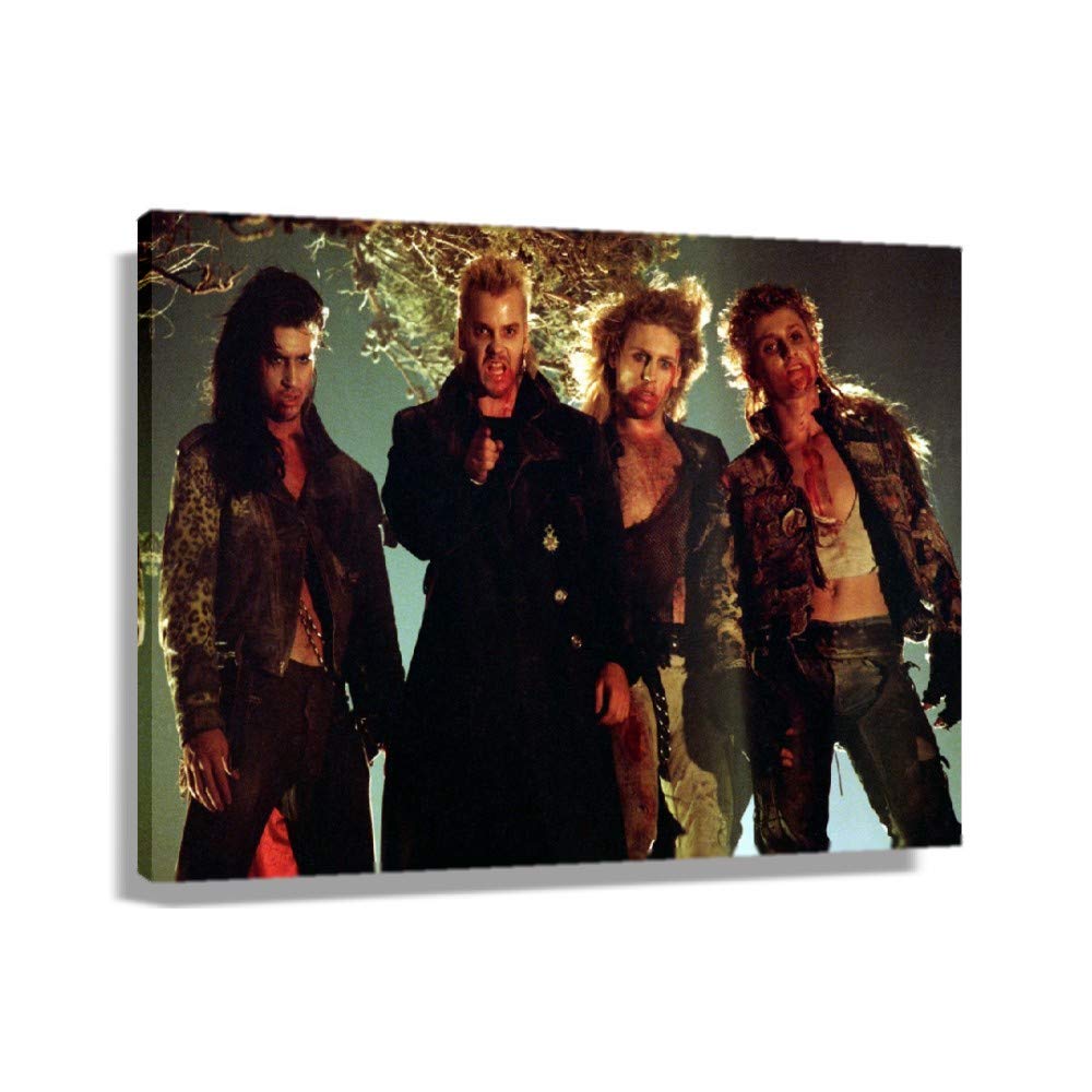 The Lost Boys Horror Movie Poster - Framed Canvas Wall Art Print (36x24 inches, 90x60cm) - Gothic Decor for Bedroom, Bathroom & Home Theater - Vintage Horror Film Fan Gift & Modern Home Decor