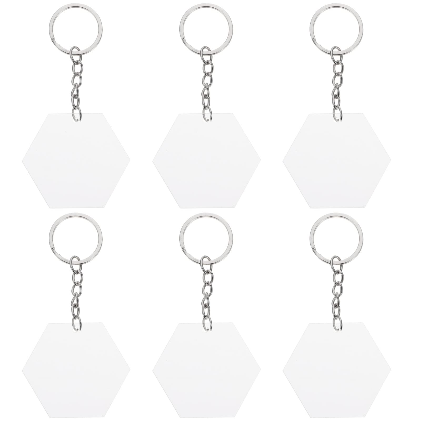 COHEALI 48pcs DIY Acrylic Keychain Blanks Set - Hexagon & Round Clear Key Chain Discs for Crafts, Jewelry Making & Personalized Gifts - Perfect for DIY Projects, Party Favors and Handmade Accessories