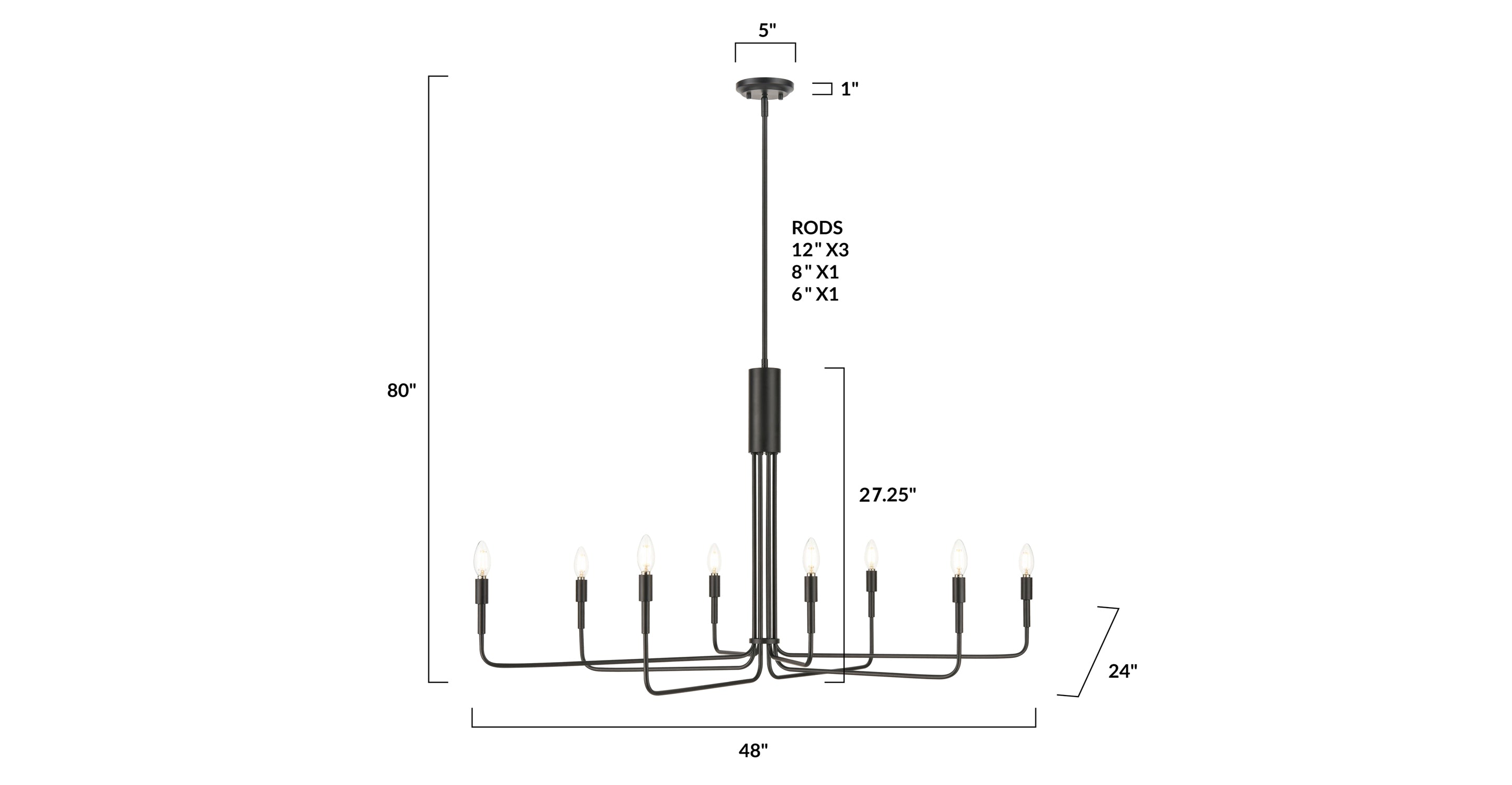 Bella 8-Light Modern Chandelier - Elegant Crystal Ceiling Light Fixture for Dining Room, Living Room & Bedroom Decor