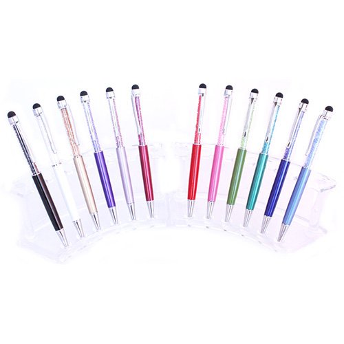 Swarovski Crystal Ballpoint Pen with Stylus Tip - Elegant Plum Color for Writing & Touchscreen Use - Perfect for Office, Gifts & Special Occasions
