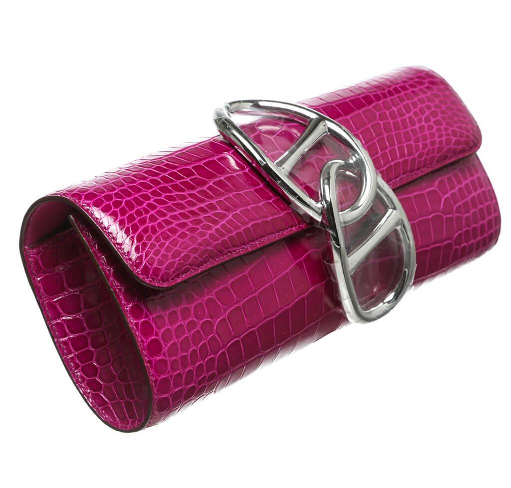 Hermès Egee Clutch Bag in Rose Scheherazade - Elegant Evening Bag for Women, Perfect for Parties, Weddings & Special Occasions