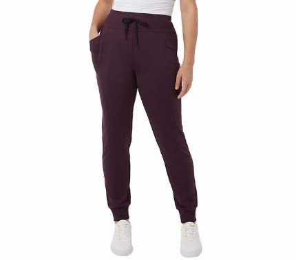 32 Degrees Women's Side Pocket Jogger Pants - Heather Agate Purple, XL - Soft Stretchy Lounge Pants for Running, Yoga & Casual Wear