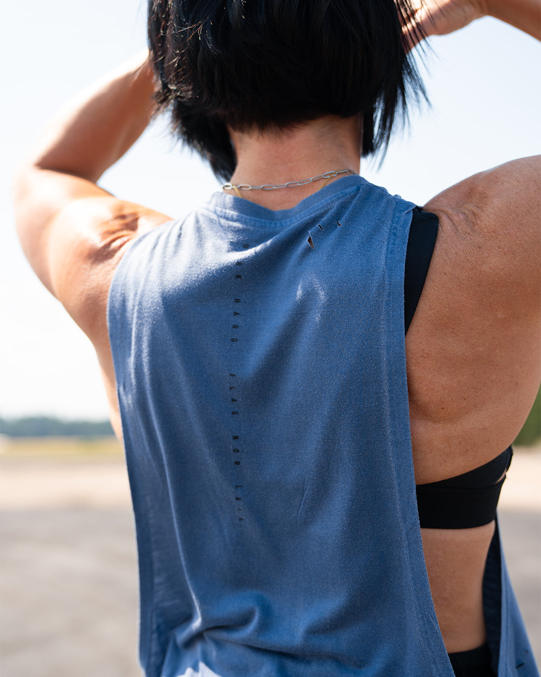 **Distressed Blue Motorcycle Tank Top for Men - Perfect for Biker Rides, Gym Workouts & Casual Streetwear**
