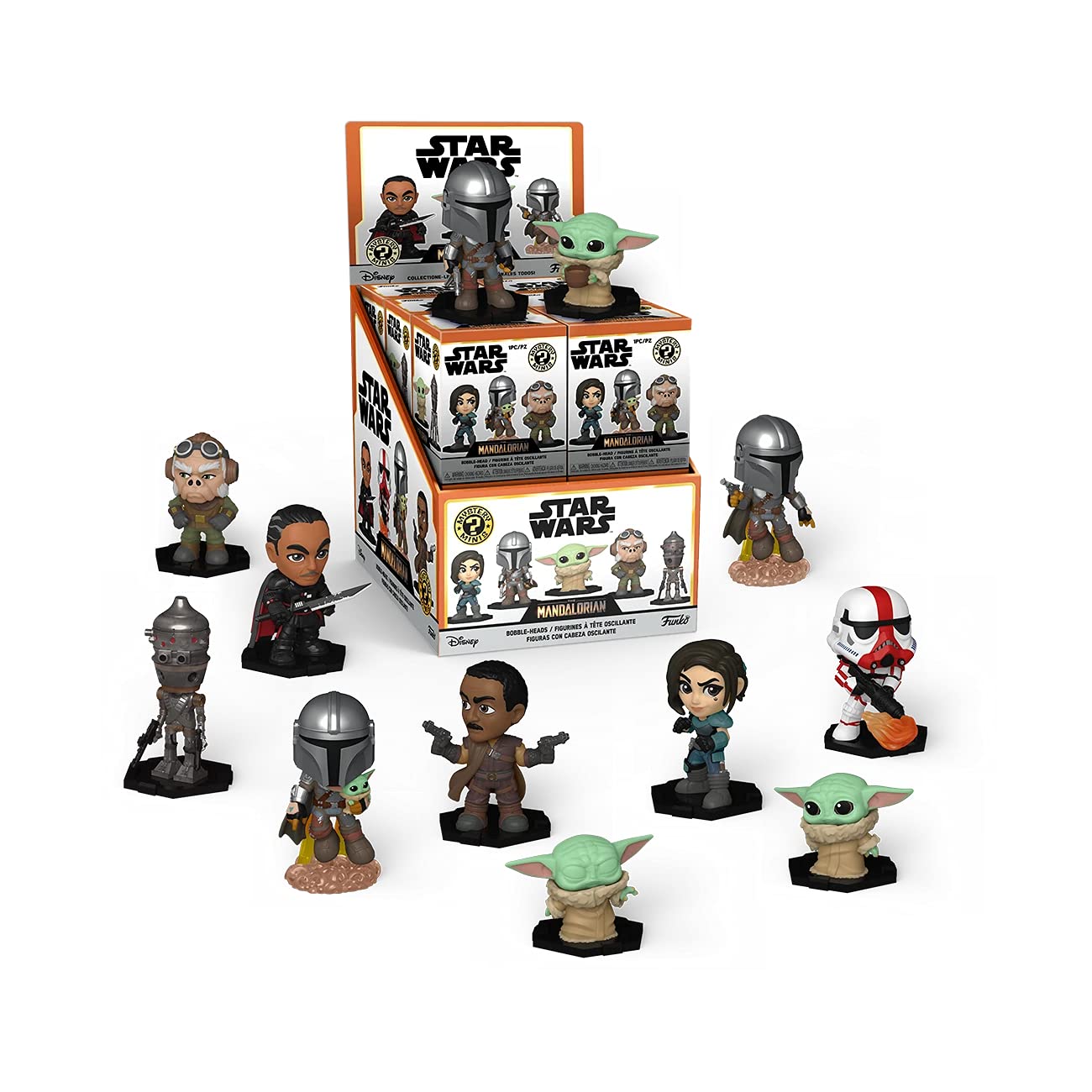 Funko Mystery Mini The Mandalorian Collectible Figures - 12-Piece Display Case Set | Star Wars Merchandise for Home Decor, Office Display & Gift Giving