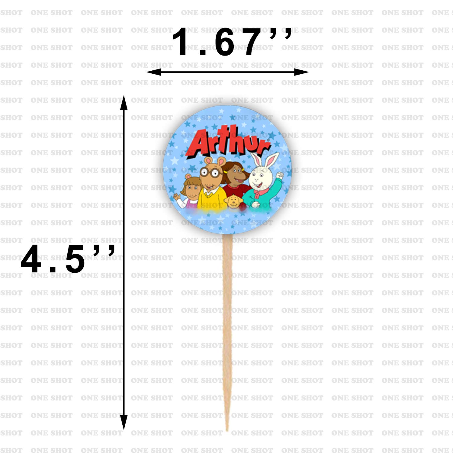 Arthur Cupcake Toppers - 24pcs Fun Birthday Party Decorations for Cakes, Cupcakes & Desserts - Perfect for Kids Birthday Parties, Baby Showers & Celebrations