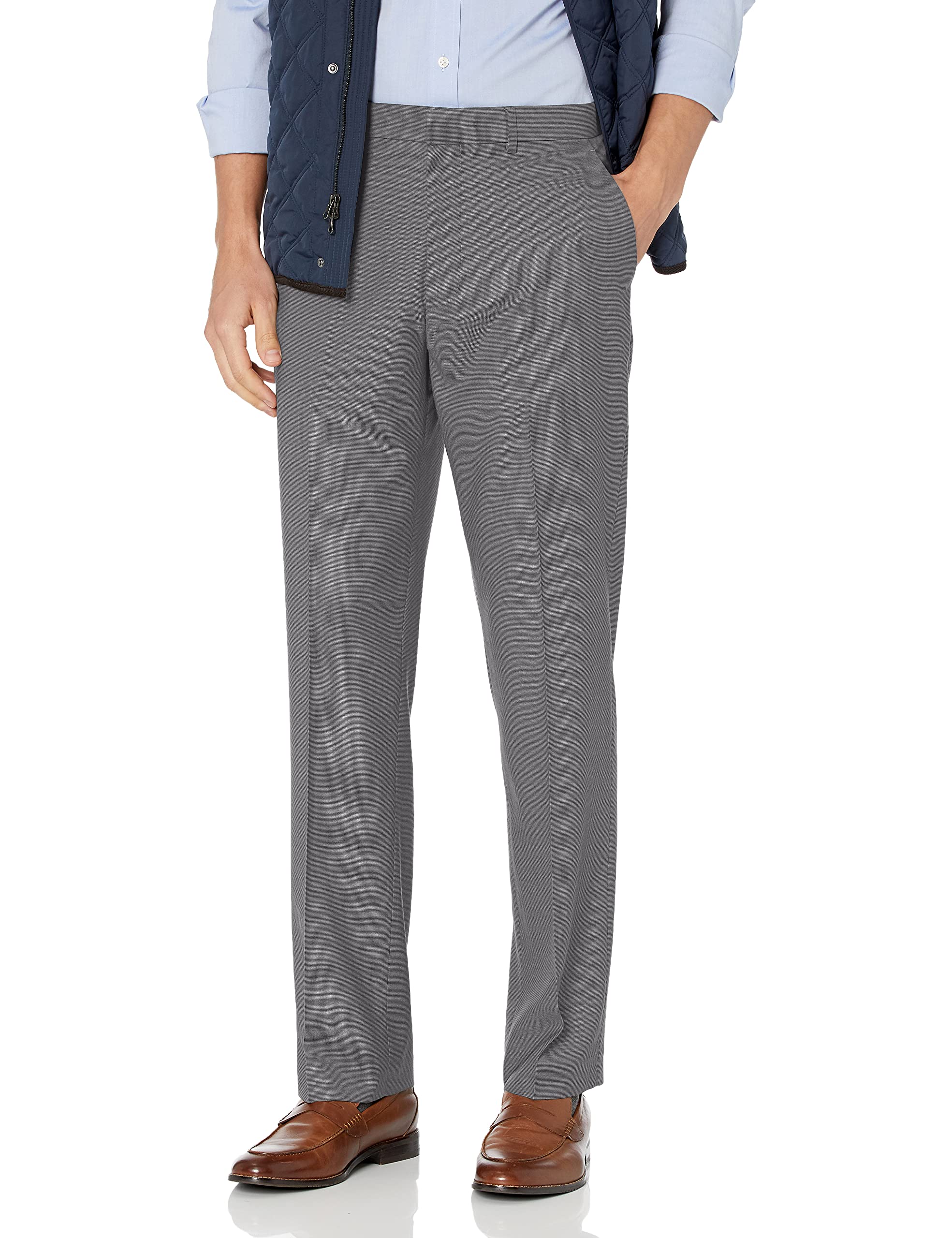 Perry Ellis Men's Classic Fit Stretch Nails Head Pant - Comfortable Dress Pants for Office, Business Casual & Formal Occasions
