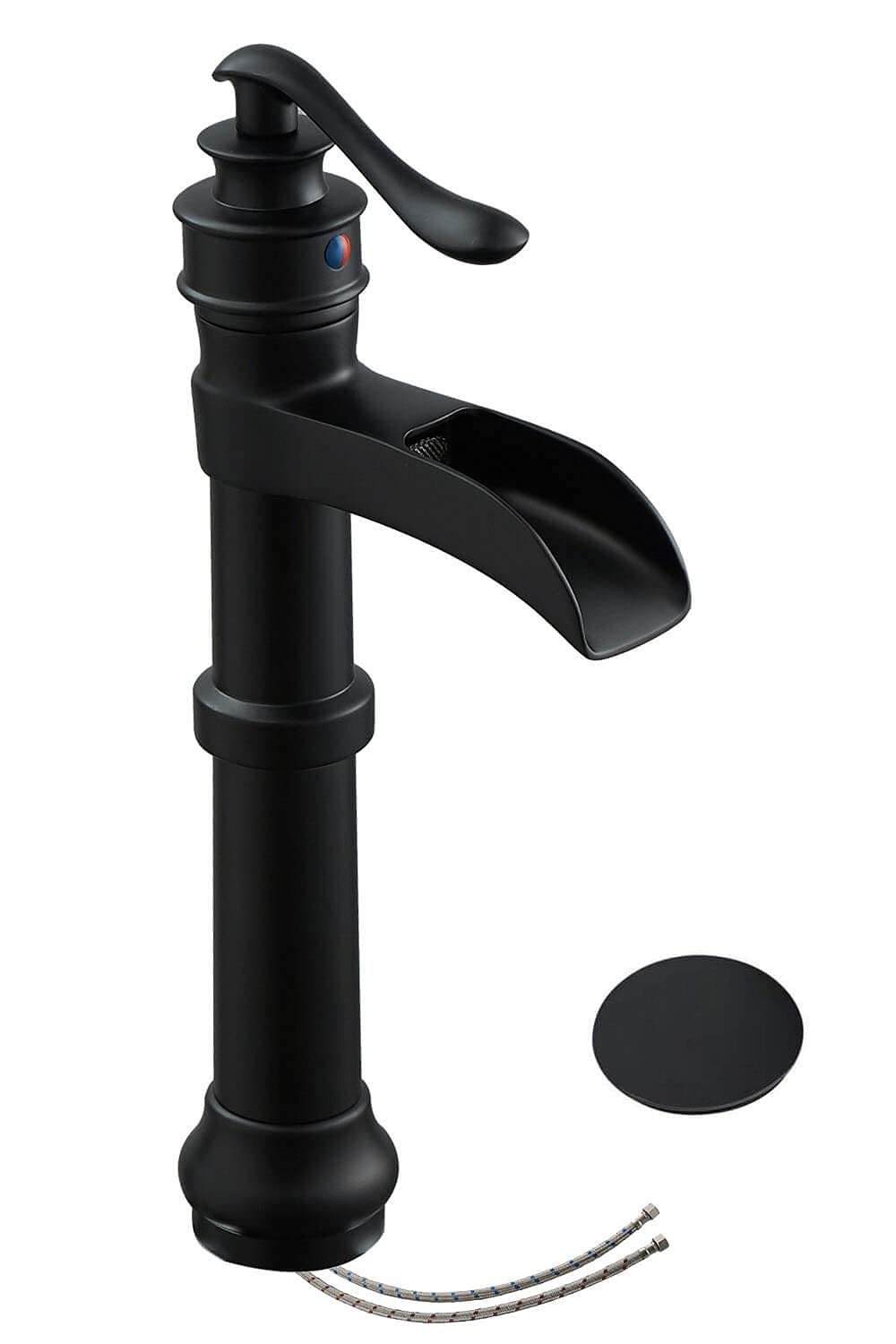 Homevacious Matte Black Pull-Down Kitchen Faucet with 3 Spray Modes - Single Handle Waterfall Vessel Sink Faucet for Modern Homes | Perfect for Washing Dishes, Filling Pots & Cleaning Countertops