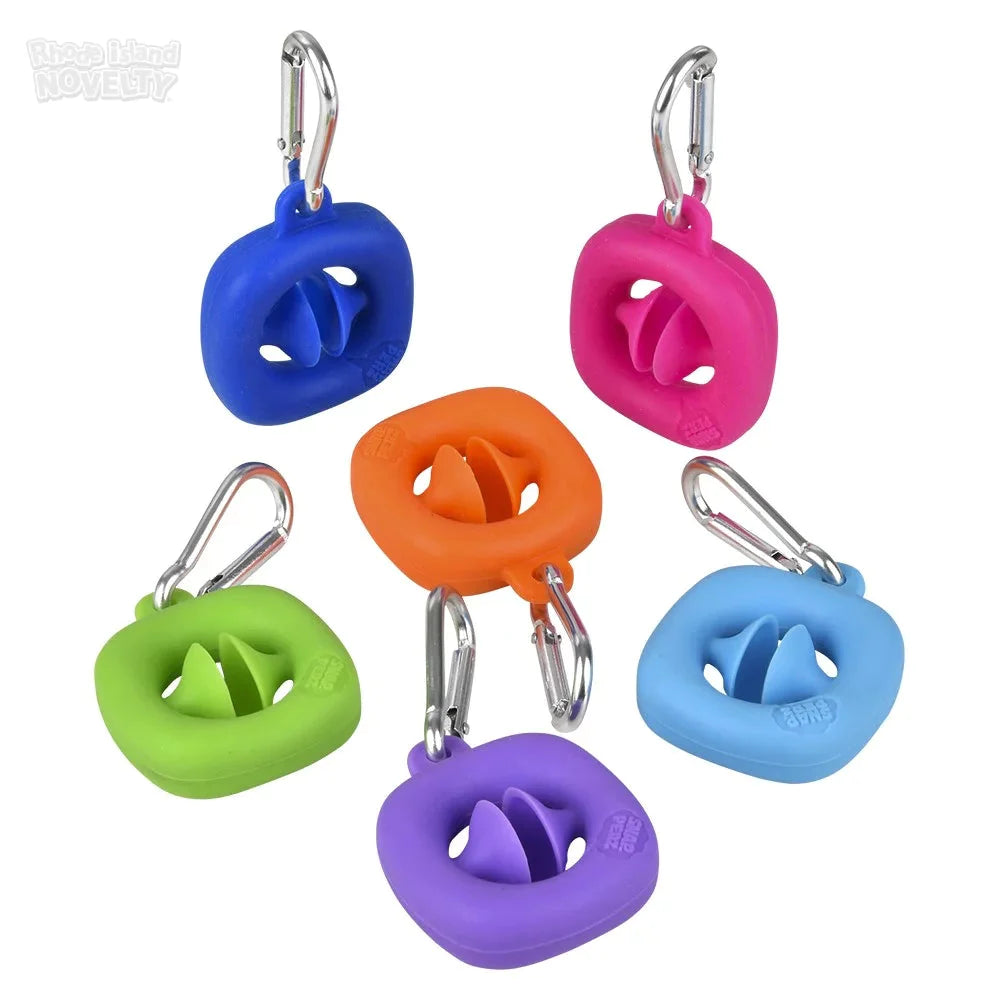 1.75 Inch Mini Snapperz Fidget Toy Keychain - 12 Pack Assorted Colors for Stress Relief, ADHD, Anxiety - Perfect for Office, School, Travel & Car Use