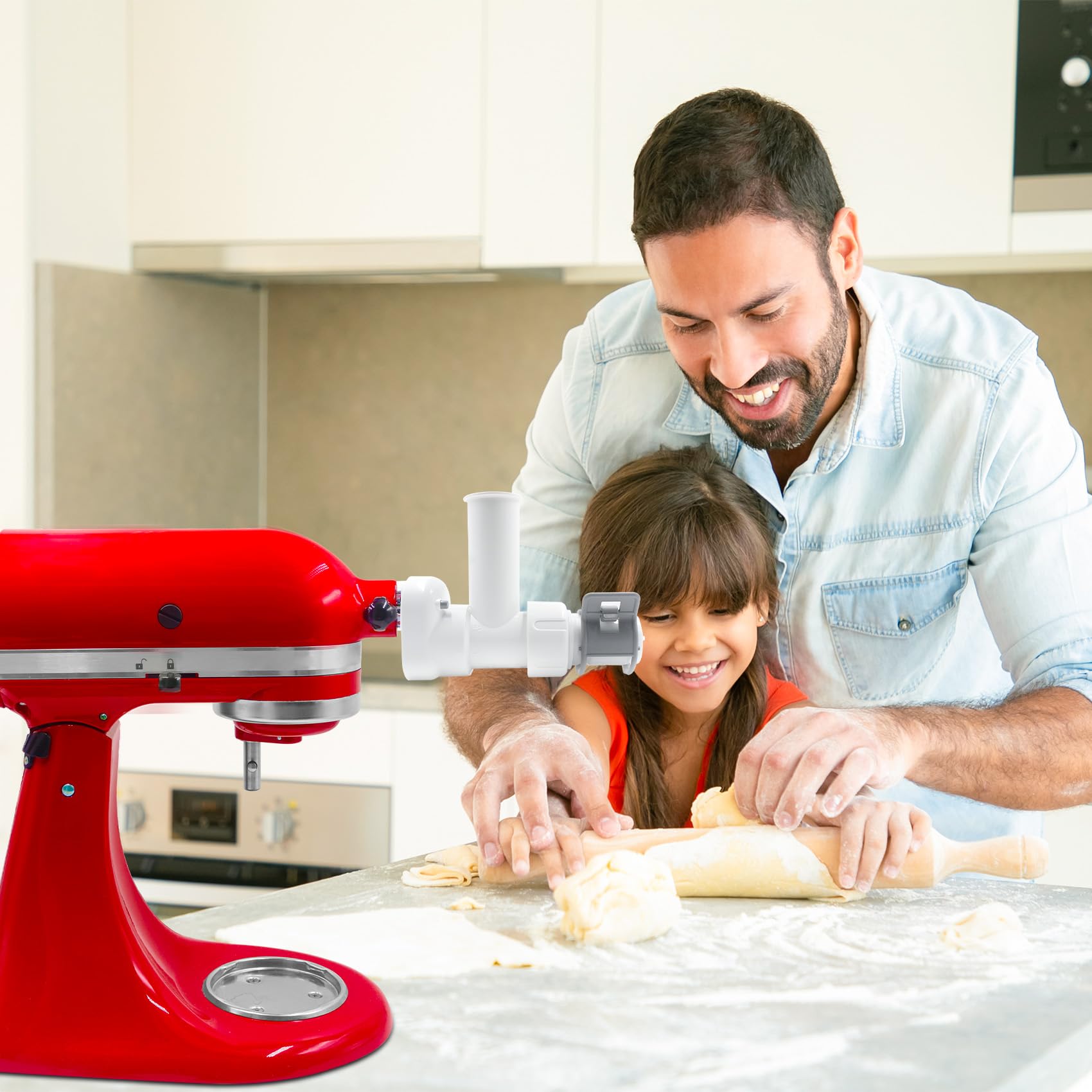 6-in-1 Pasta Maker Attachment for KitchenAid Stand Mixer - Dough Roller, Spaghetti, Fettuccine, Lasagna Cutter - Perfect for Homemade Italian Pasta, Fresh Noodles & Dumpling Wrappers (Fits All KitchenAid Models)