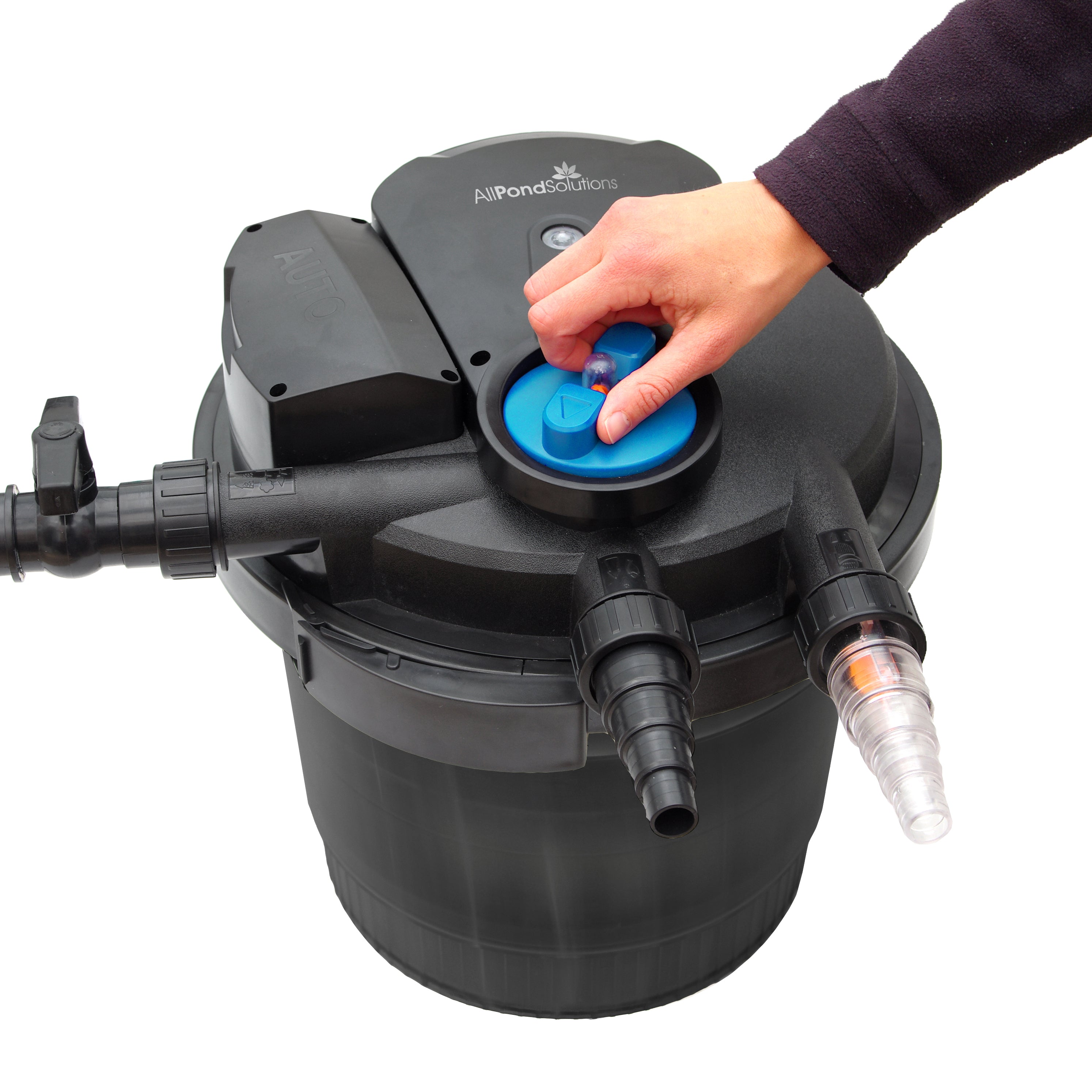 AllPondSolutions 25000L Pressurized Pond Filter Kit - Auto PFC 25000 Kit for Large Koi Ponds & Water Gardens | Heavy Duty Filtration System for Clear Water & Healthy Fish