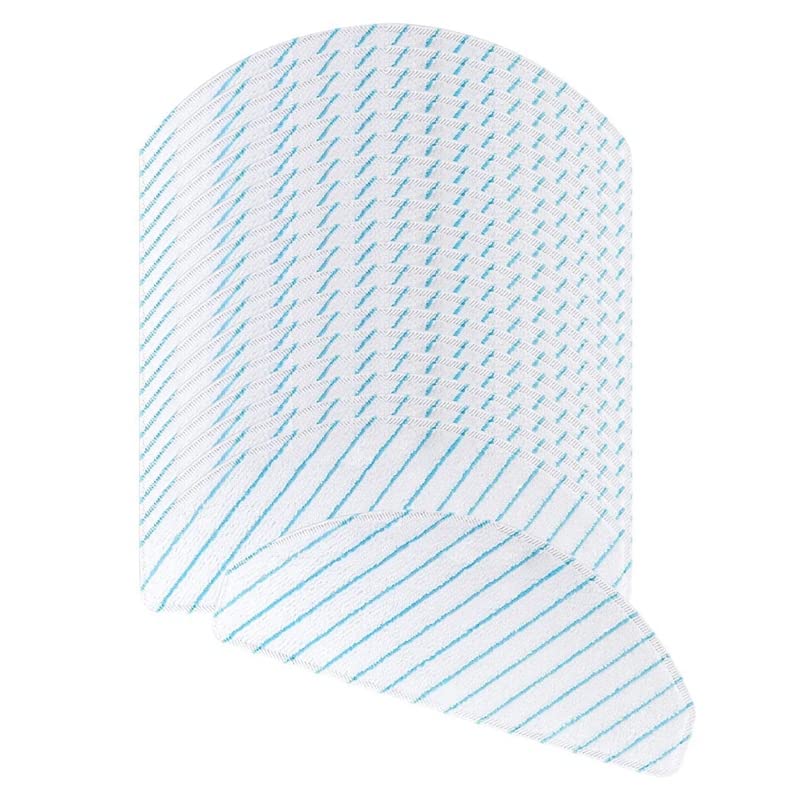 VUBLY 200Pcs Microfiber Mopping Pads for ECOVACS DEEBOT OZMO T8/T8 AIVI/T9 Robot Vacuum Cleaners - Washable Reusable Mop Cloth Rags (White & Blue) - Perfect for Hardwood Floors, Tile & Pet Hair Cleaning