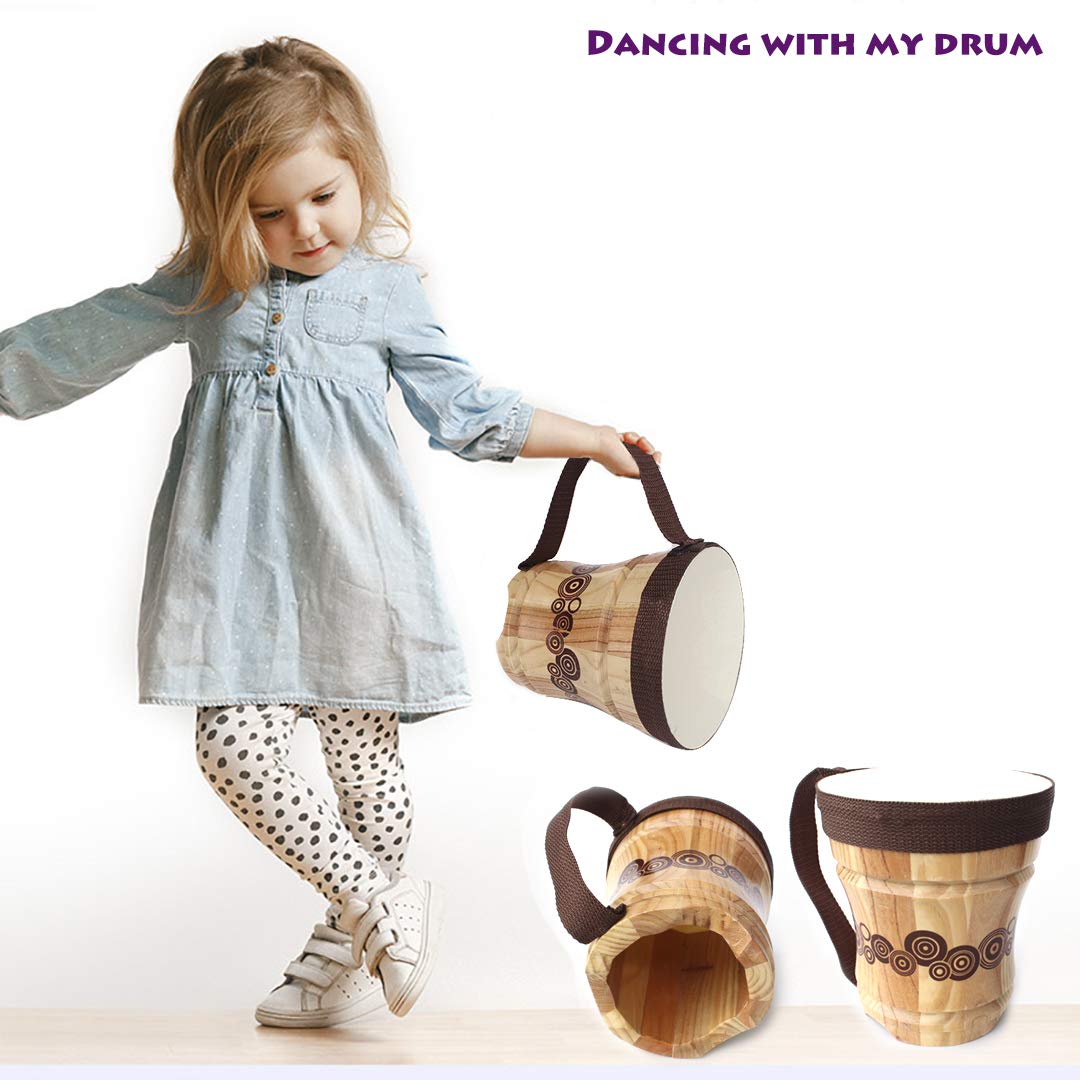 Natural Wooden Musical Instruments Set for Kids - Bongo Drums & Percussion Kit for Toddlers | Preschool Music Education Toys | Perfect for Home Play, Classroom Activities & Early Childhood Development