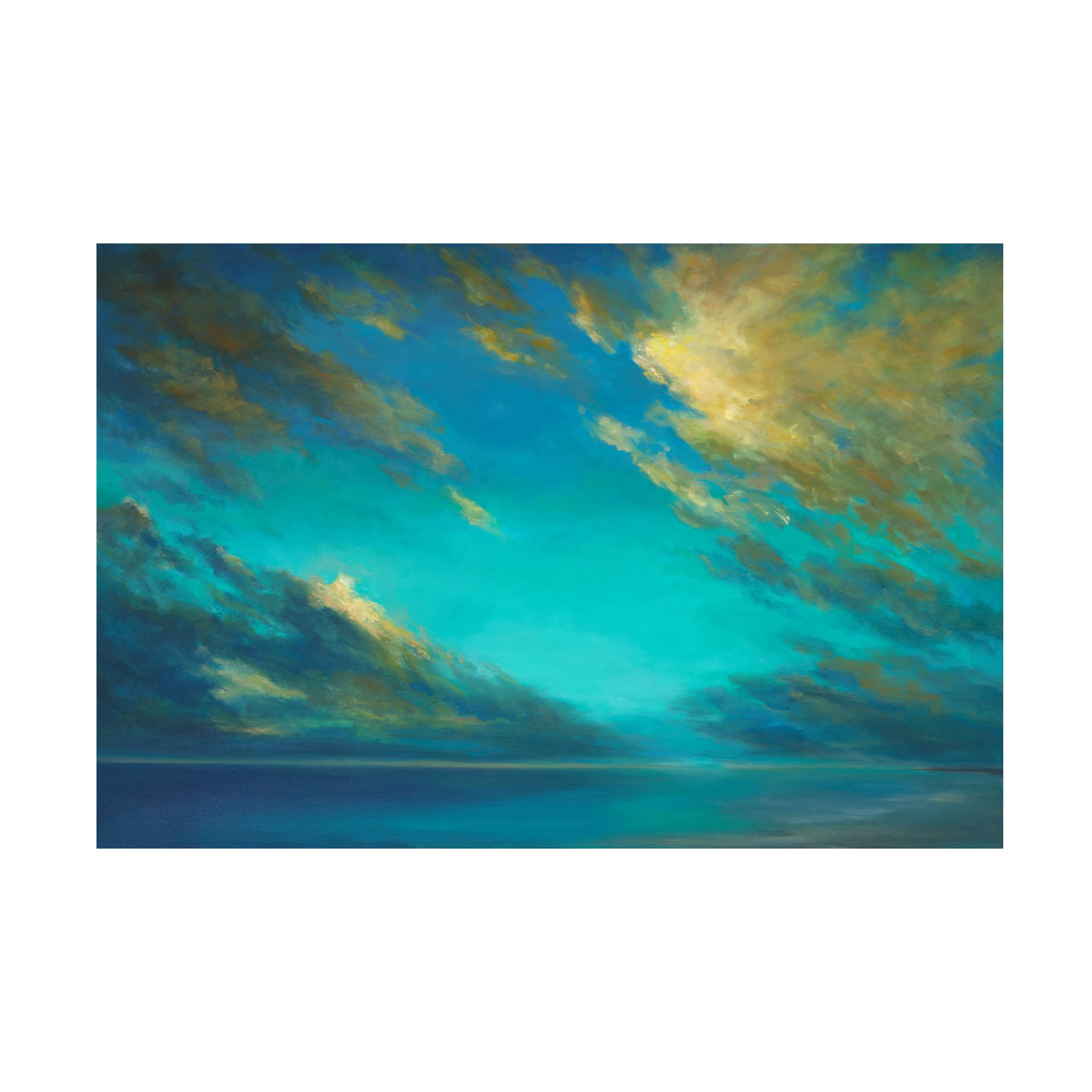 Trademark Fine Art 'Coastal Cloudscape' Canvas Wall Art by Sheila Finch - Stunning Beach Landscape Painting for Living Room, Bedroom & Office Decor