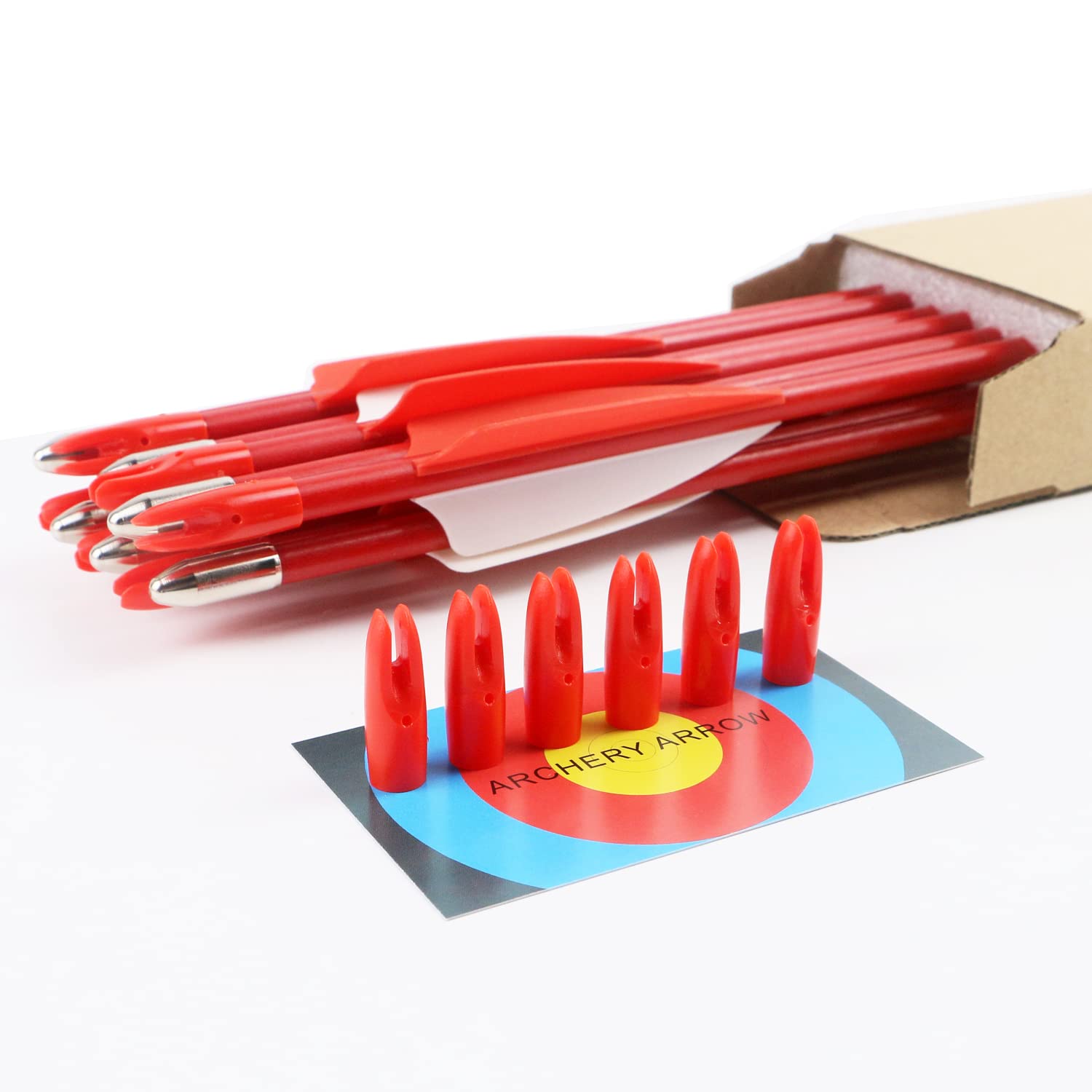 28 Inch Fiberglass Archery Arrows for Recurve Bows - Beginner Practice Arrows for Youth, Kids & Adults | Perfect for Target Shooting, Hunting Training & Outdoor Sports