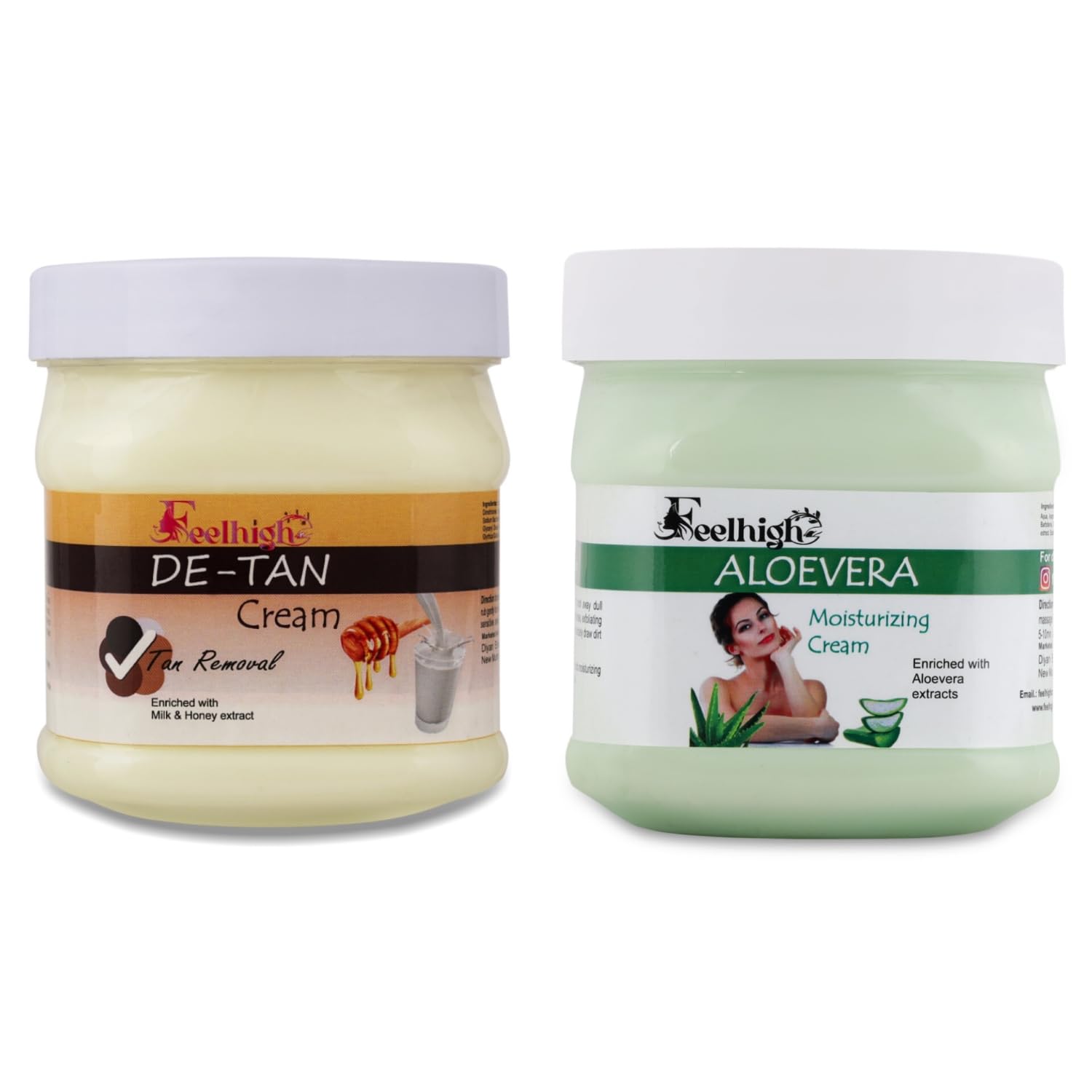 Feelhigh De-Tan & Aloe Vera Cream for Face and Body - Brightening Tan Removal Moisturizer with Natural Ingredients | Perfect for Sunburn Relief, Skin Lightening, and Daily Hydration