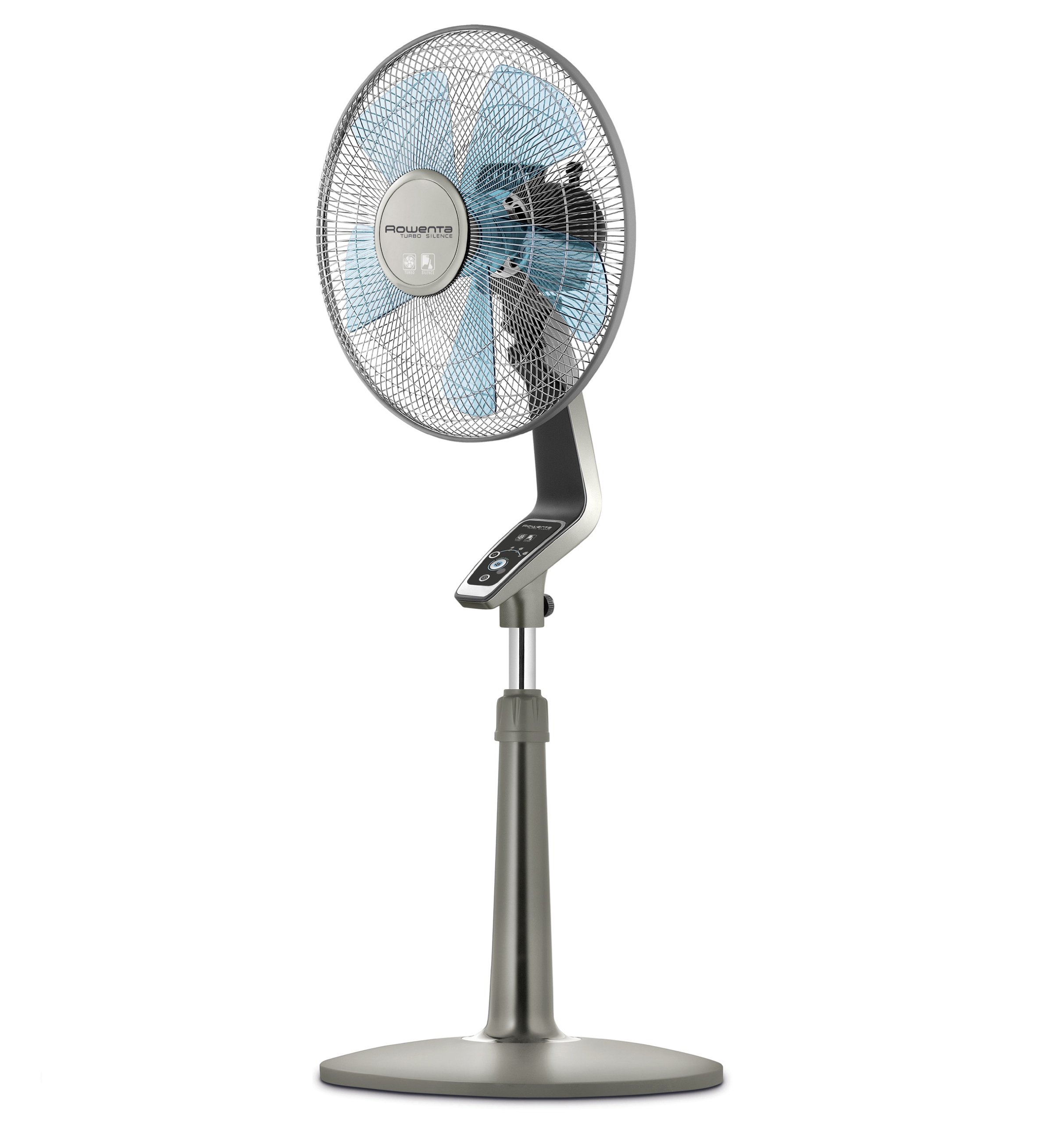 Rowenta VU5550 Turbo Silence Oscillating Standing Fan - 4 Speed Adjustable with Remote Control | Quiet Cooling for Bedroom, Office & Home Use
