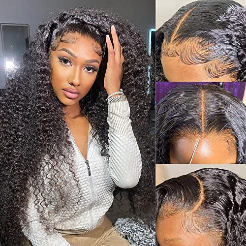 Brazilian Human Hair Lace Wigs 18inch - Deep Wave Lace Front Wigs for Women with HD Lace & Baby Hair | Pre-Plucked Curly Frontal Wigs 180% Density | Perfect for Daily Wear, Parties, Weddings & Special Occasions