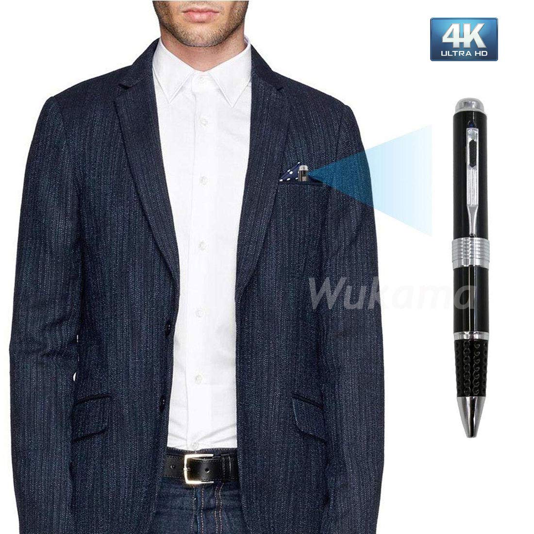 Wukama Full HD 1080P Pen Camera with Audio Recording - Portable Pocket Security Camera for Indoor & Outdoor Use | Free 32GB SD Card | 85-Min Battery Life | Ideal for Meetings, Lectures, Home Security & Covert Surveillance