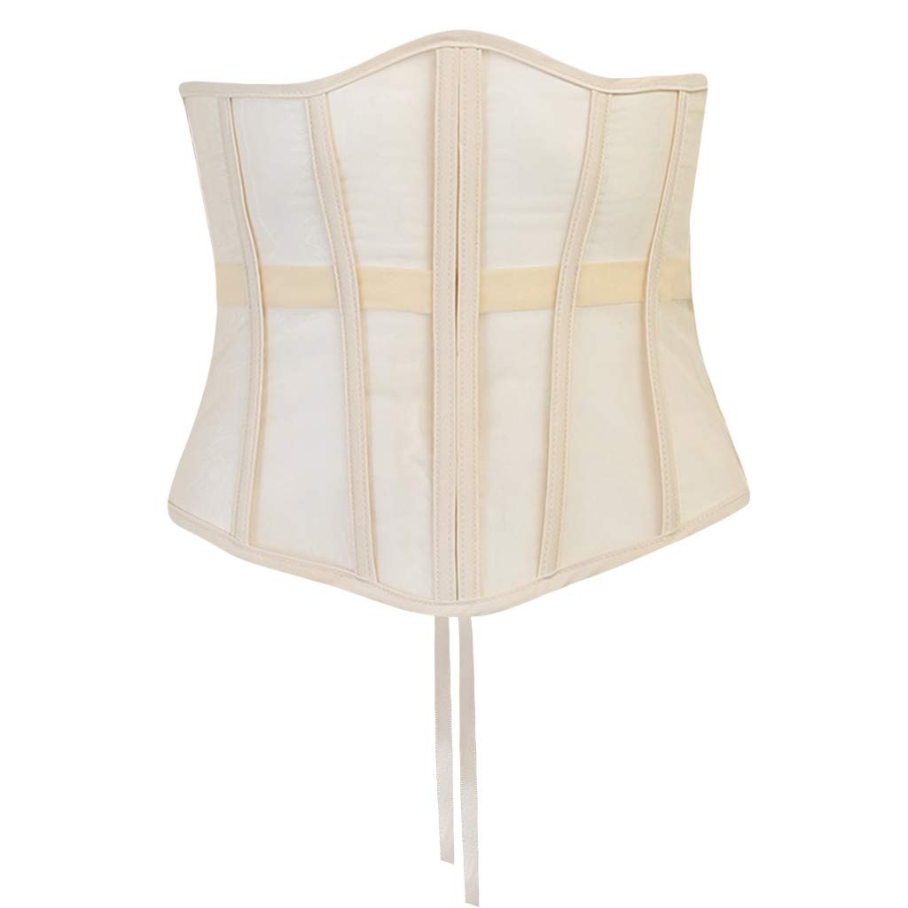 Sexy Mesh Underbust Corset for Women - Sheer Lace-Up Waist Cincher with Crisscross Bandage Design - Perfect Shapewear for Burlesque, Cosplay & Night Out Outfits