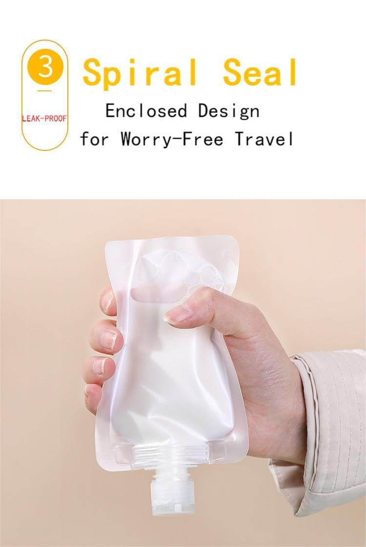 Portable Travel Toiletry Bags for Liquids - TSA Approved Leakproof Makeup Organizer - Clear Cosmetic & Skincare Bottle Containers for Airplane Carry On & Weekend Trips